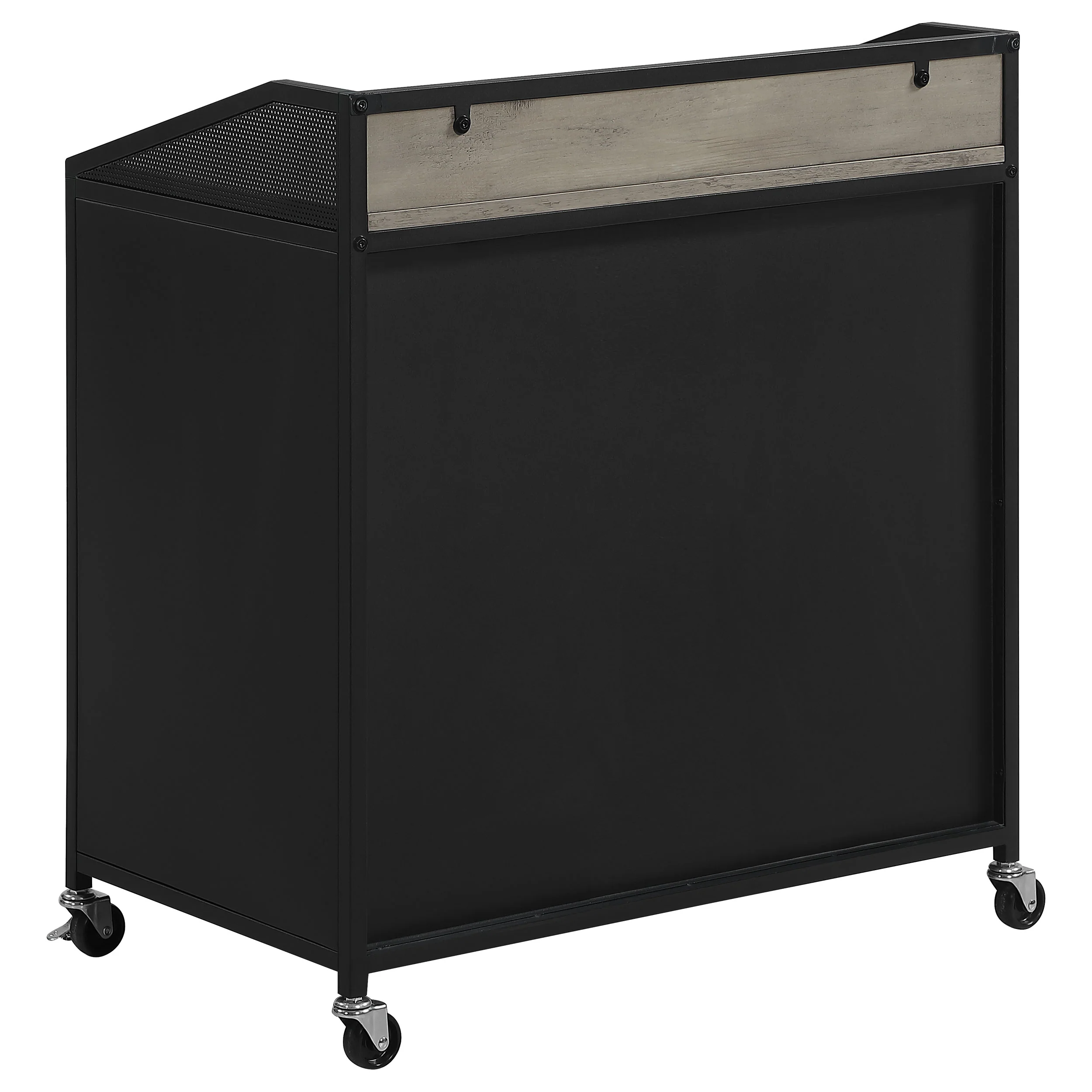Arlette 2-Door Mobile Wine Cabinet Sandy Black - Image 7