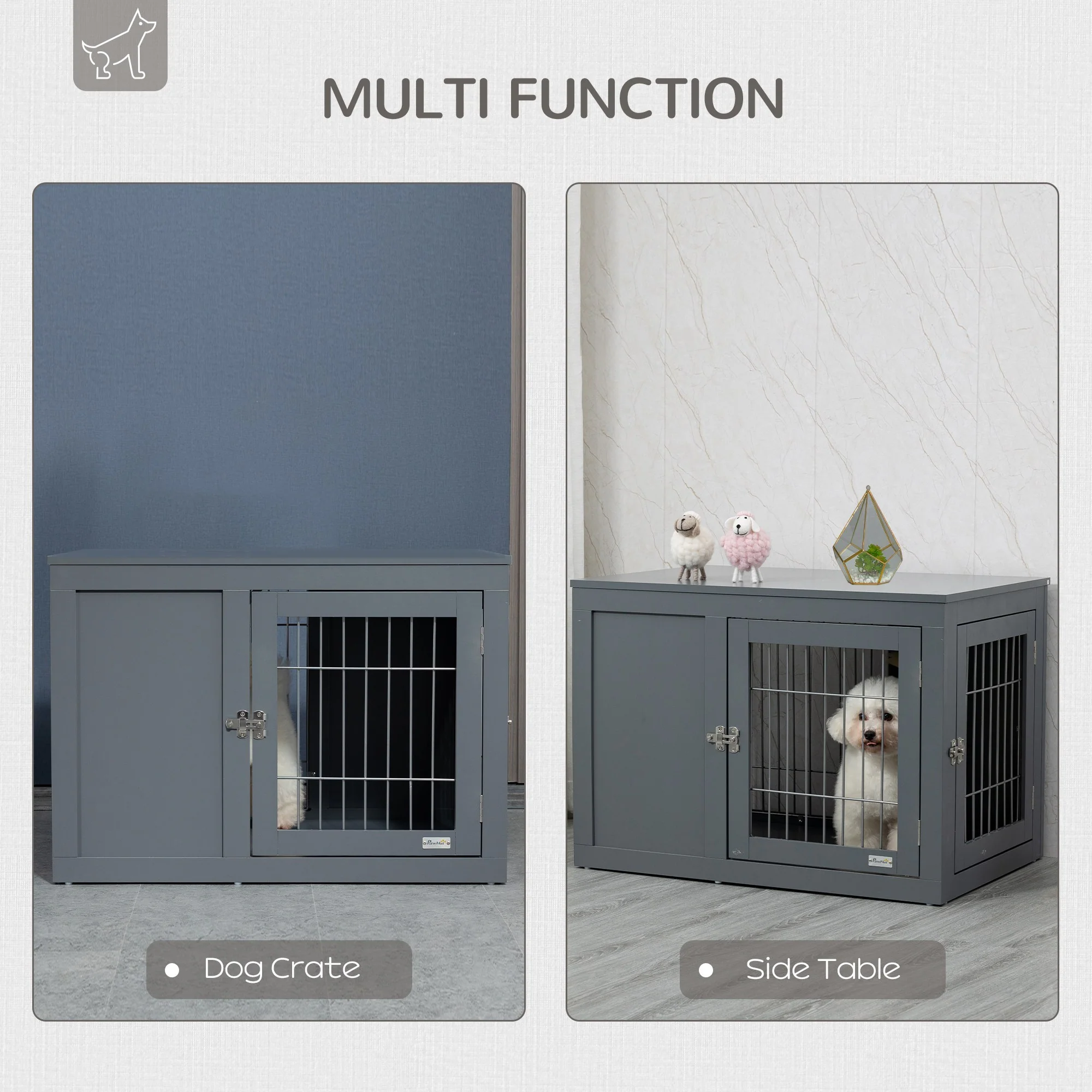 Arlo 33-Inch Furniture-Style Dog Crate and End Table with Double Doors - Image 6