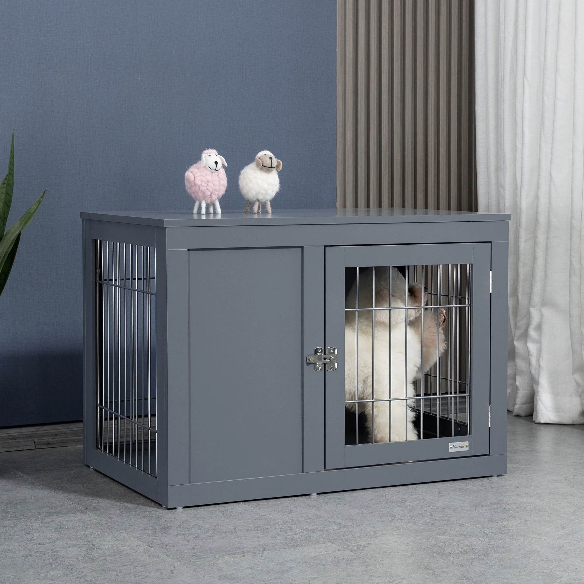 Arlo 33-Inch Furniture-Style Dog Crate and End Table with Double Doors - Image 8