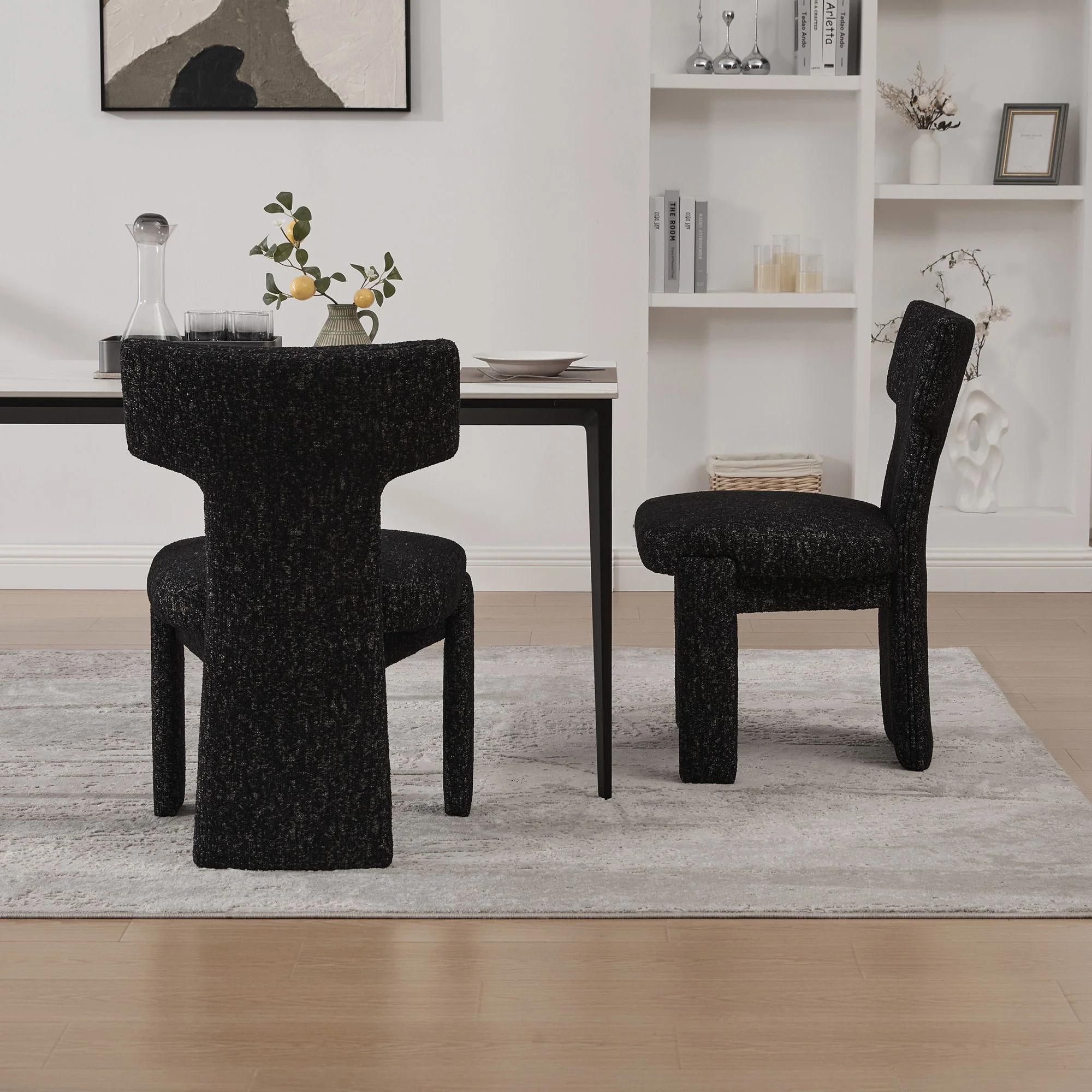Armless Curved Back Accent Chairs - Image 5