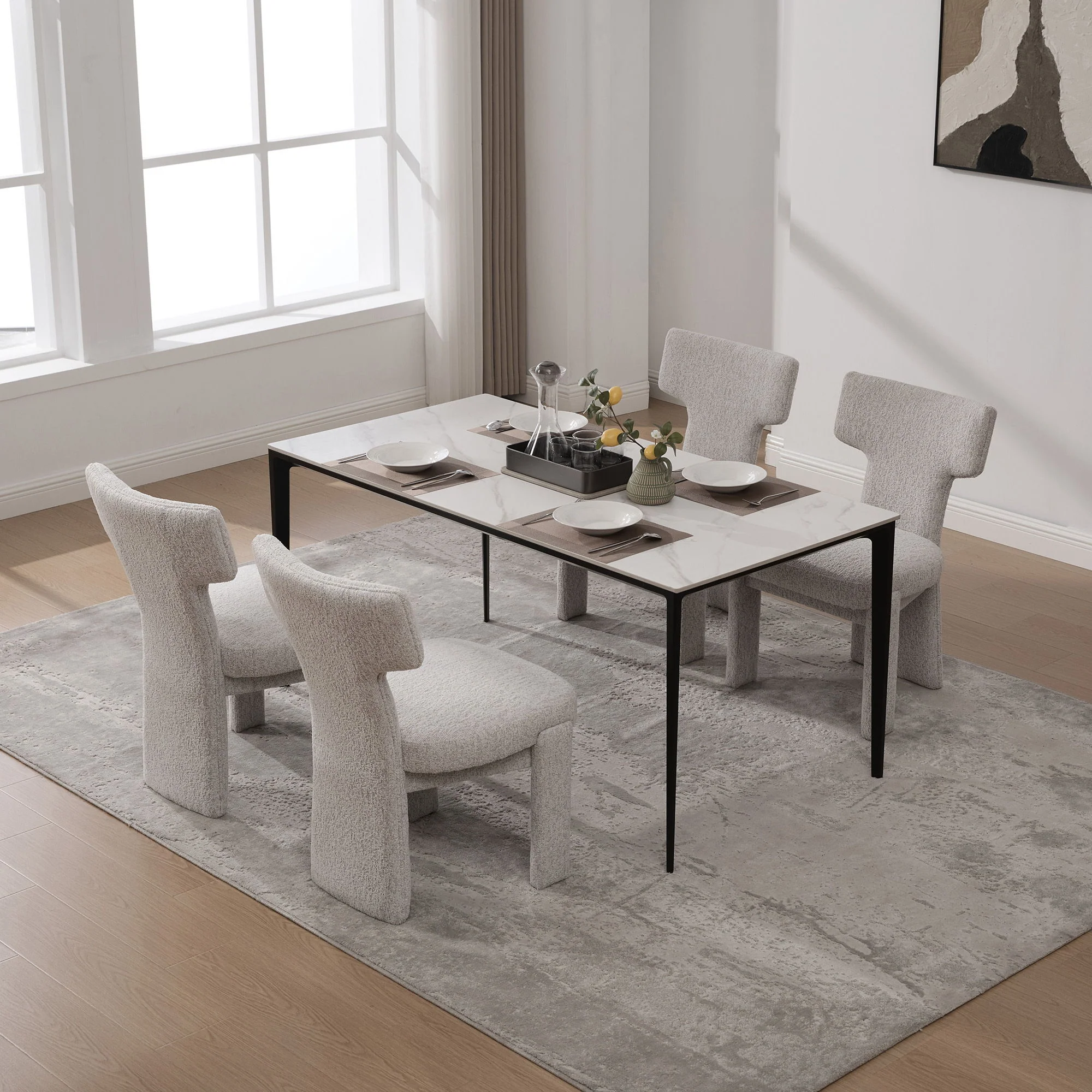 Armless Curved Back Accent Chairs - Image 6