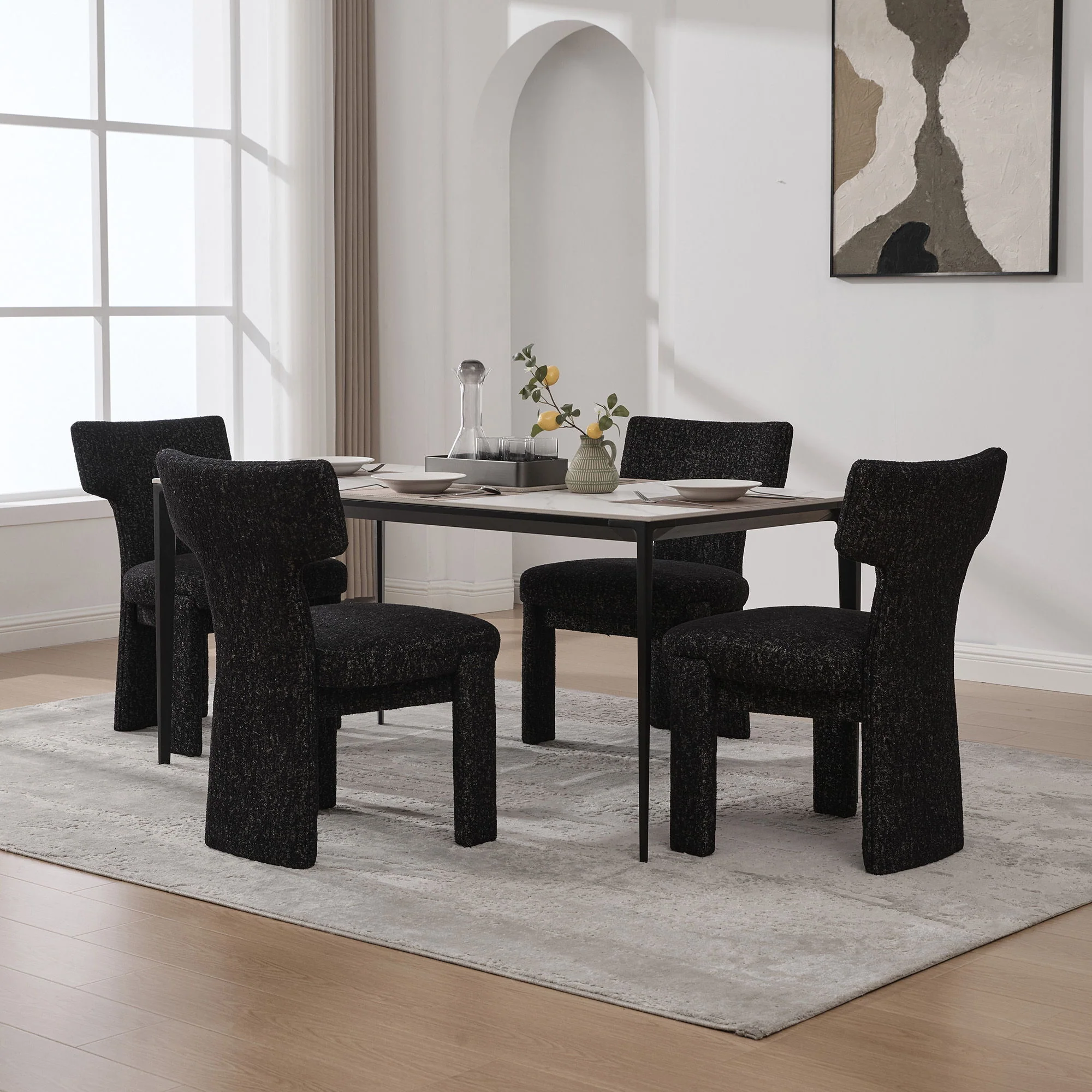 Armless Curved Back Accent Chairs - Image 7