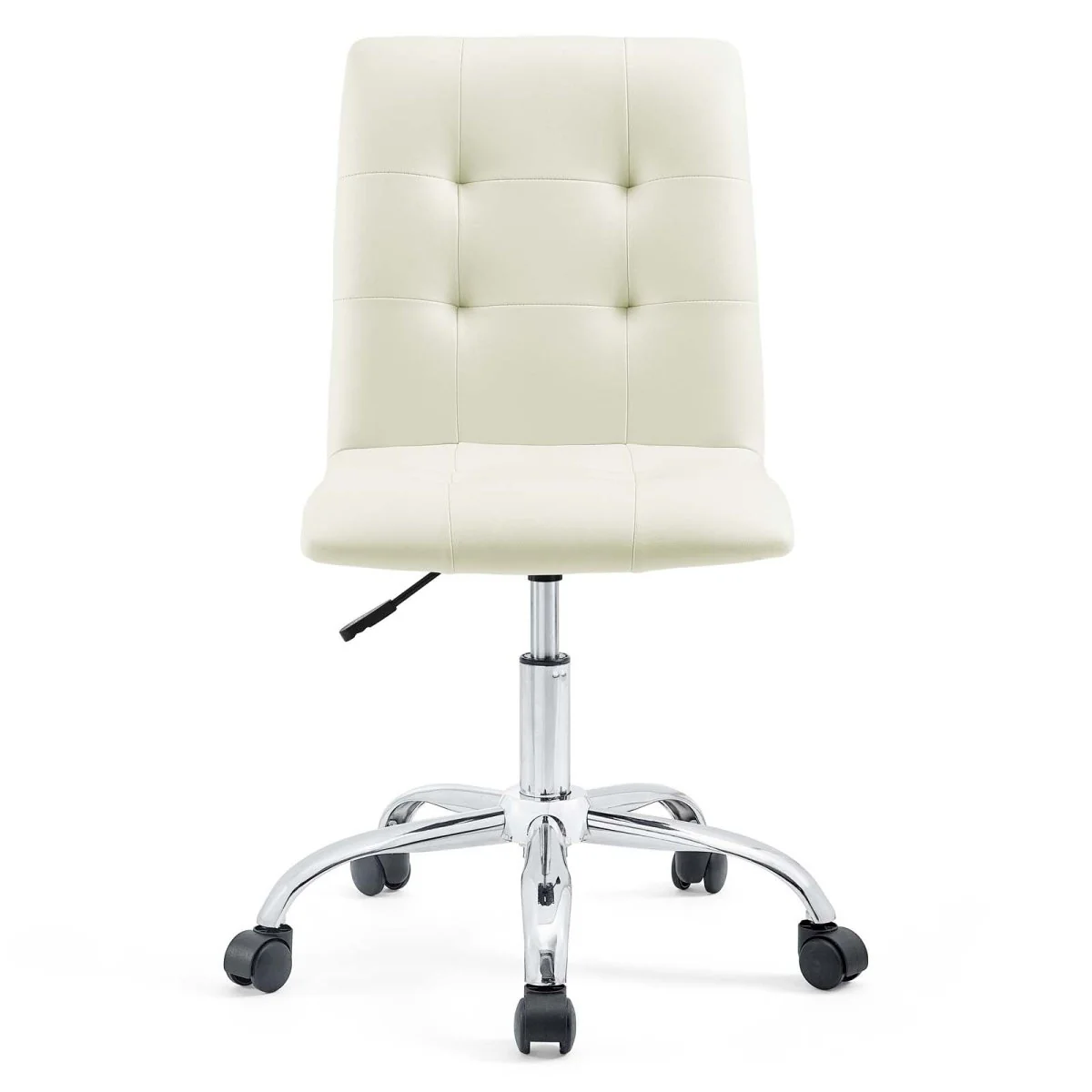 Armless Mid Back Faux Leather Office Chair – Adjustable Ergonomic Desk Seating - Image 15