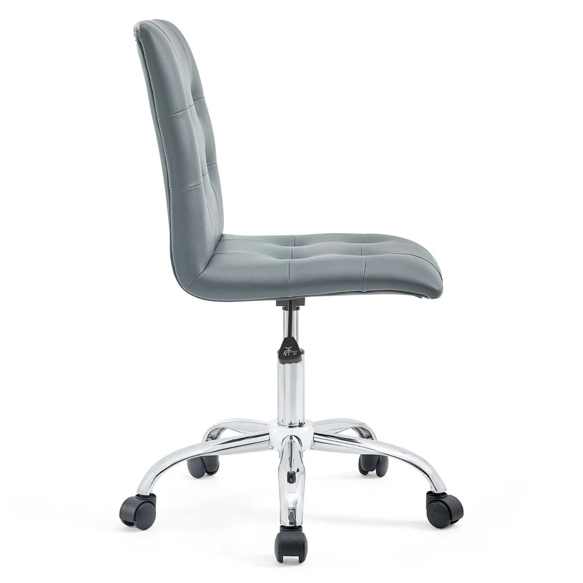 Armless Mid Back Faux Leather Office Chair – Adjustable Ergonomic Desk Seating - Image 37