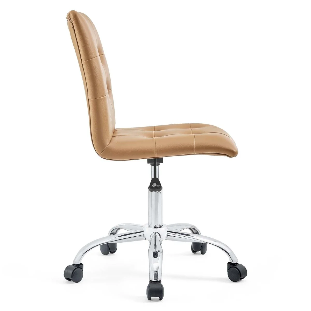Armless Mid Back Faux Leather Office Chair – Adjustable Ergonomic Desk Seating - Image 4