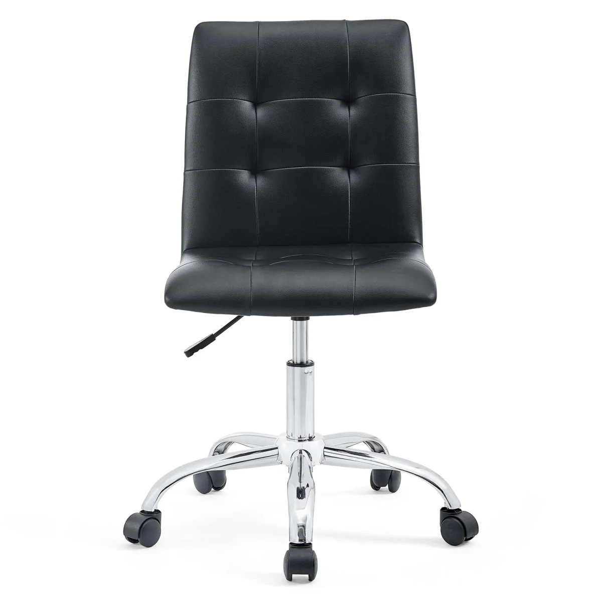 Armless Mid Back Faux Leather Office Chair – Adjustable Ergonomic Desk Seating - Image 60