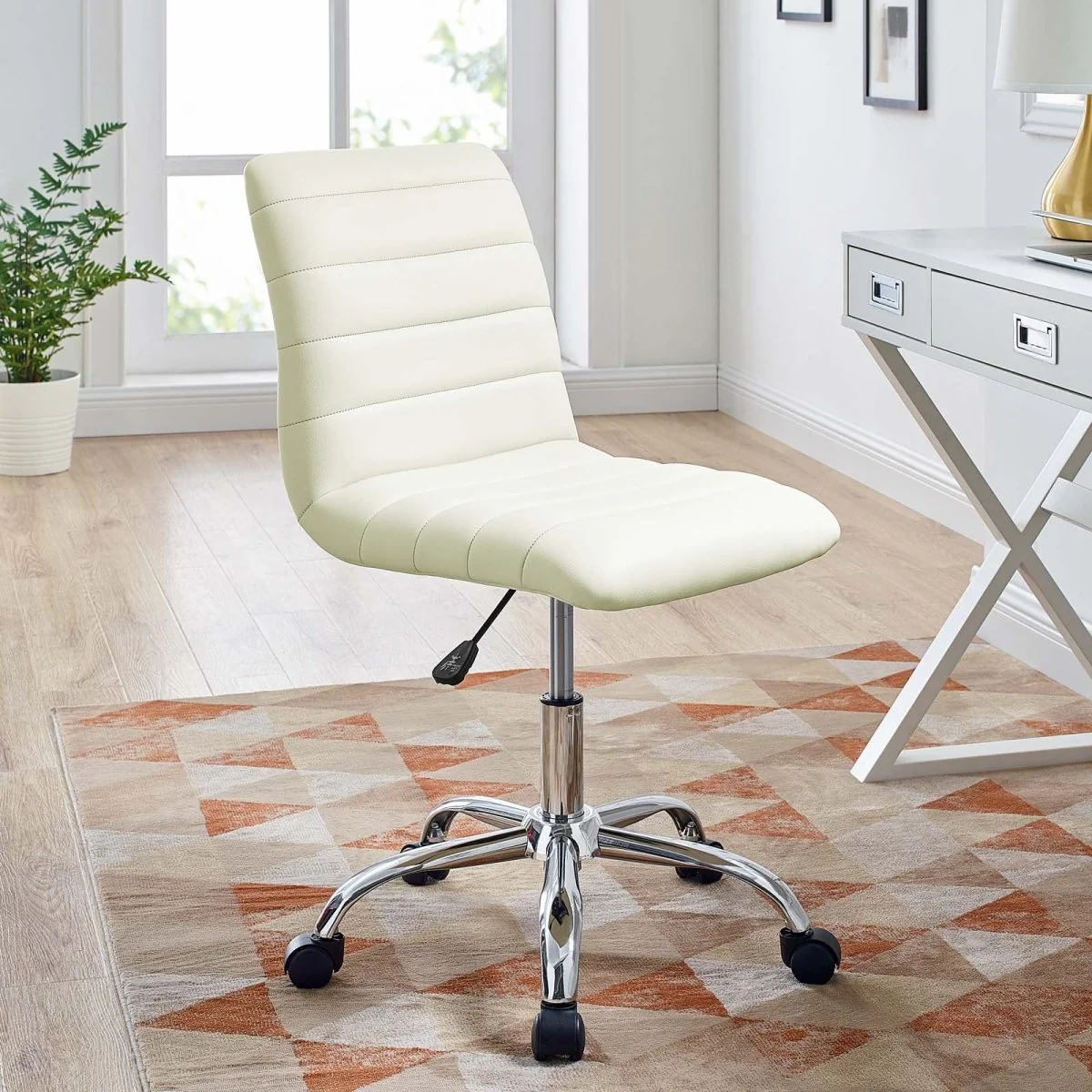 Armless Mid Back Vinyl Office Chair for Home and Commercial Use - Ergonomic Seating - Image 9