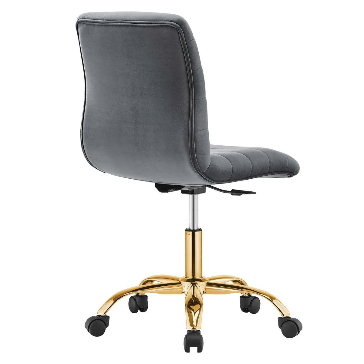 Armless Velvet Office Chair – Channel Tufted Accent Desk Seating for Home & Office - Image 32