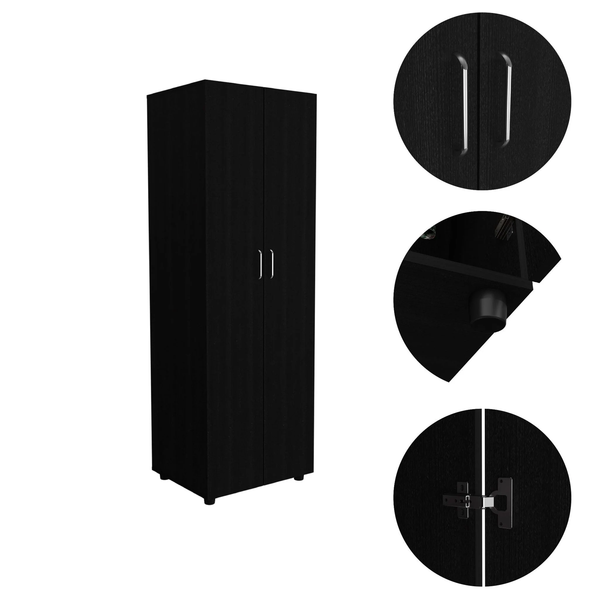 Armoire Organiser, Two Shelves, Rod, Double Door Cabinet Armoire - Image 3