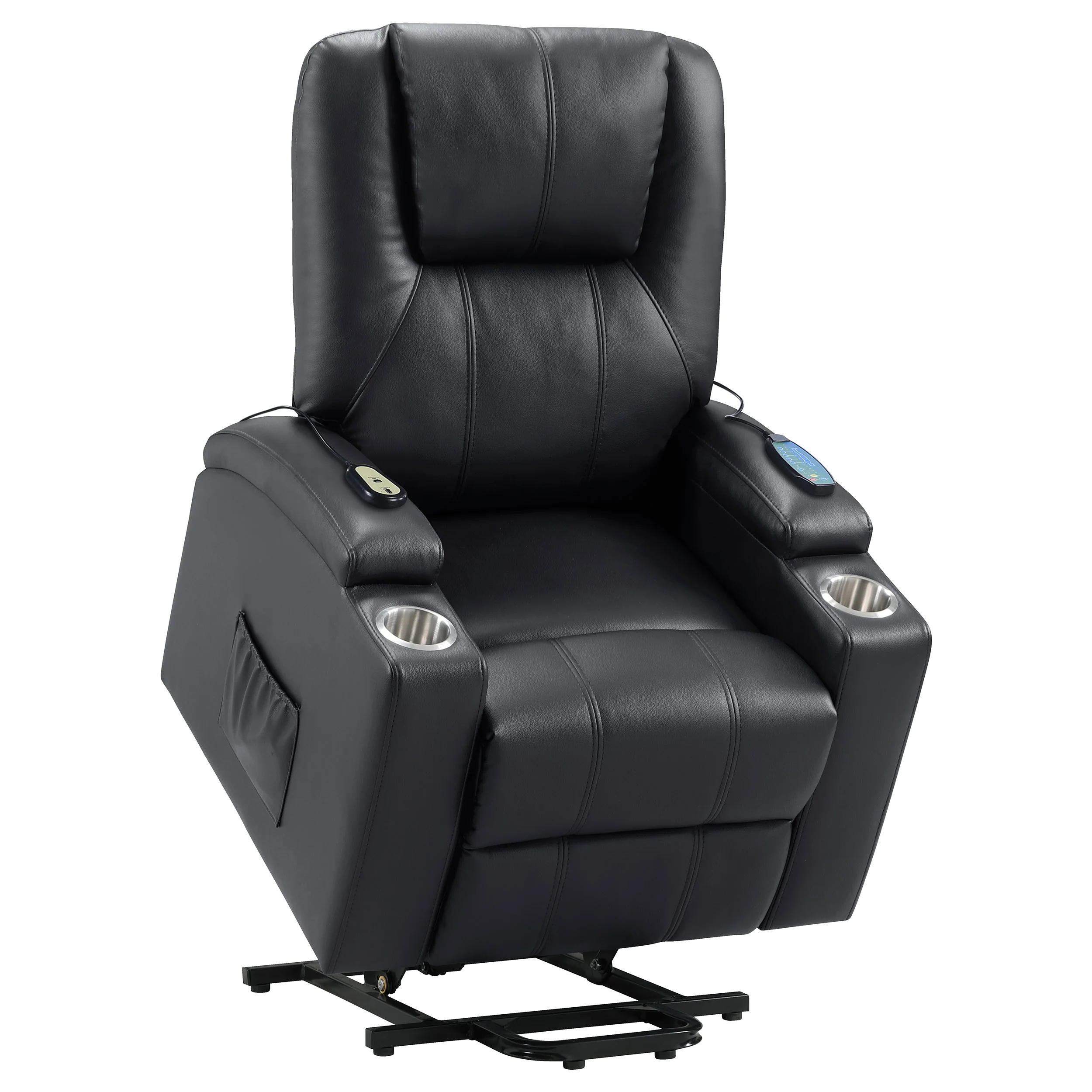Armstrong Upholstered Power Lift Massage Recliner Black - Image 10