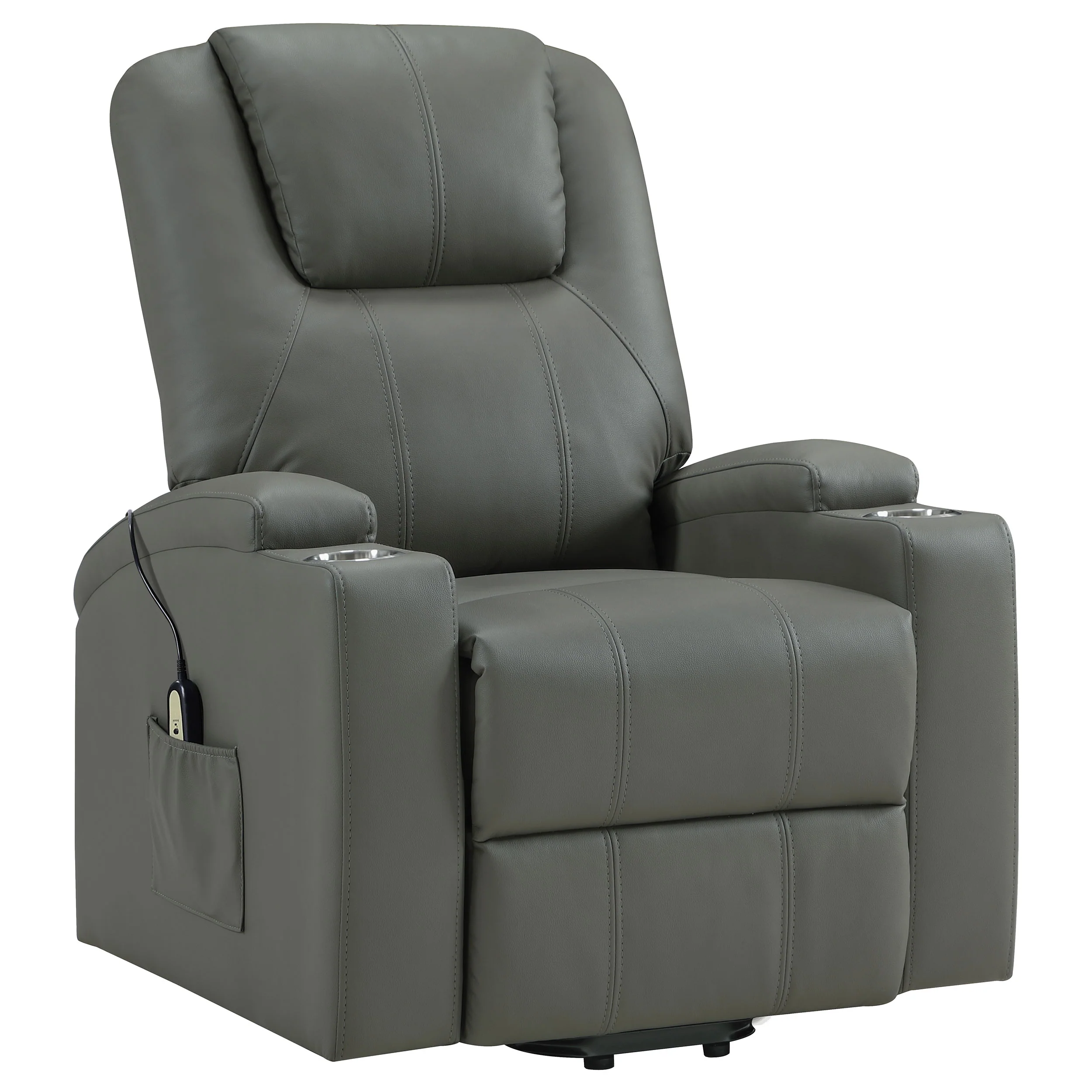 Armstrong Upholstered Power Lift Massage Recliner Grey - Image 2
