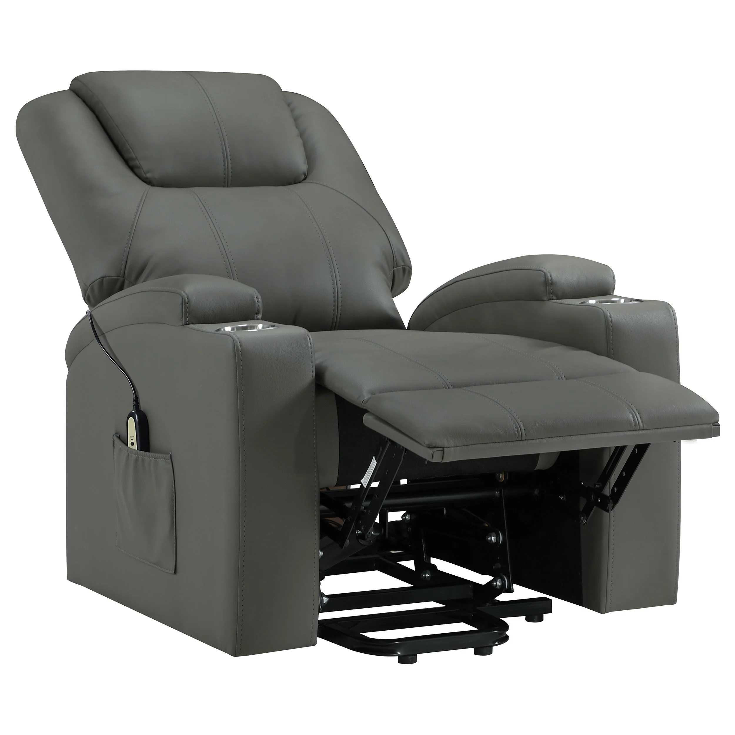 Armstrong Upholstered Power Lift Massage Recliner Grey - Image 8