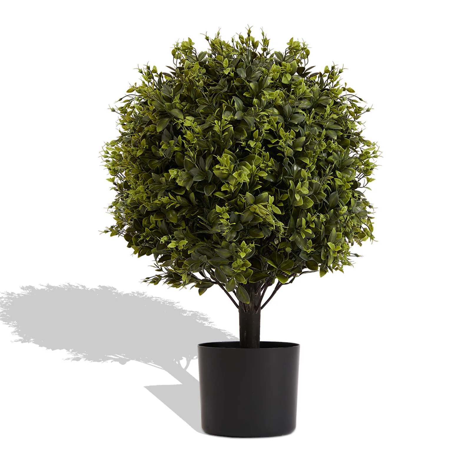 Artificial Ball Topiary Tree Decoration In Pot (Set of 2) - Green - Image 4
