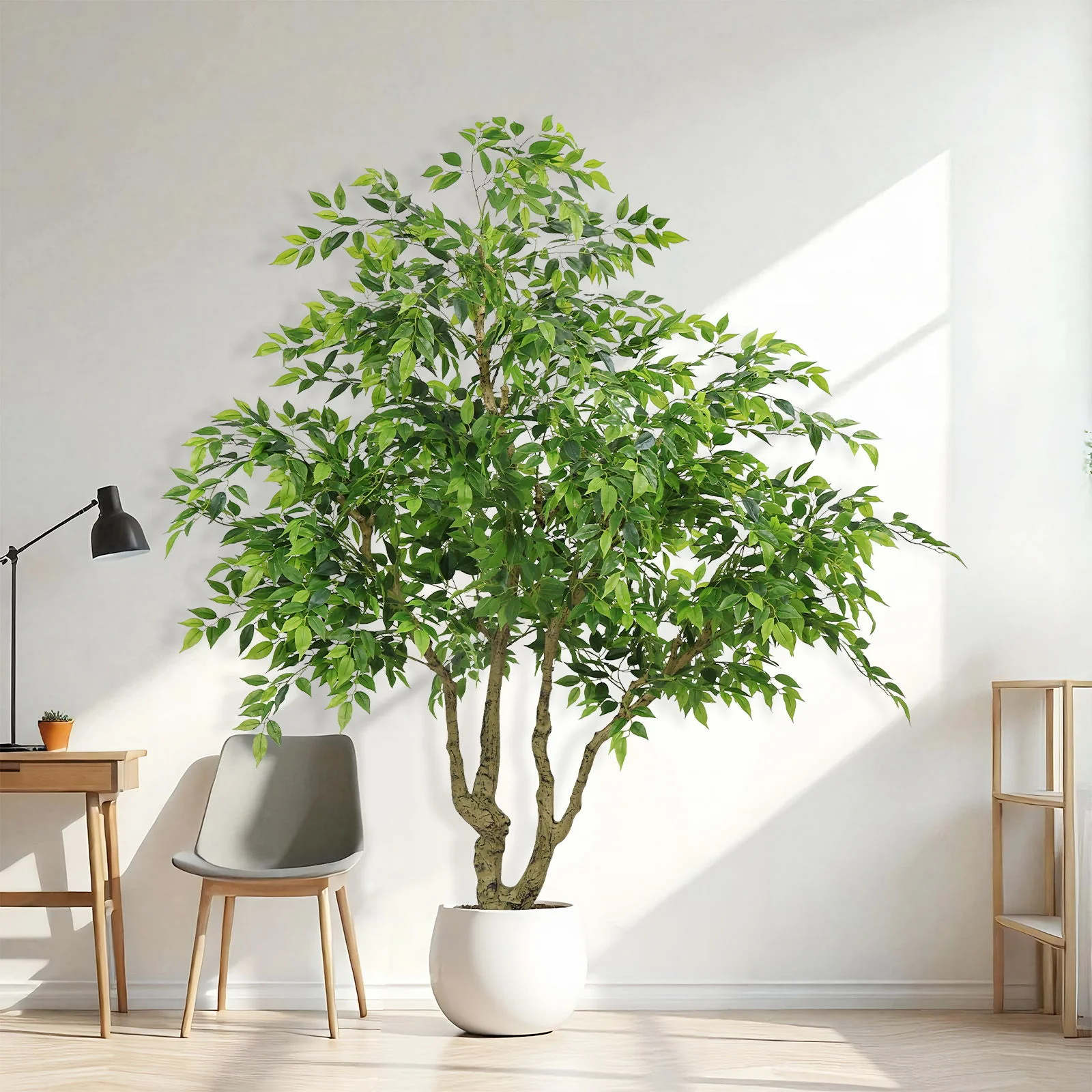 Artificial Banyan Tree With A Trunk And Lifelike Leaves, For Indoor And Outdoor Use - Green - Image 3