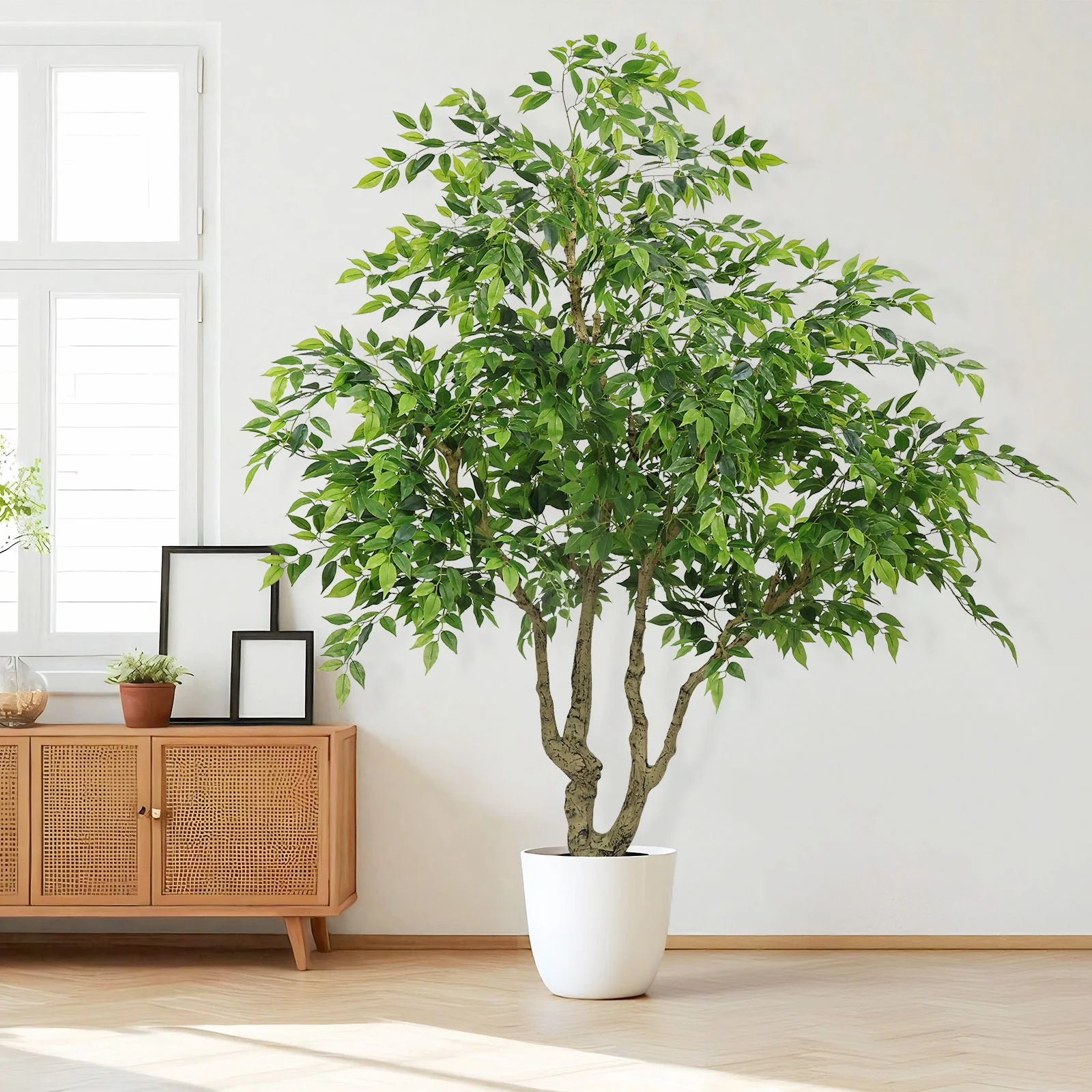 Artificial Banyan Tree With A Trunk And Lifelike Leaves, For Indoor And Outdoor Use - Green - Image 8