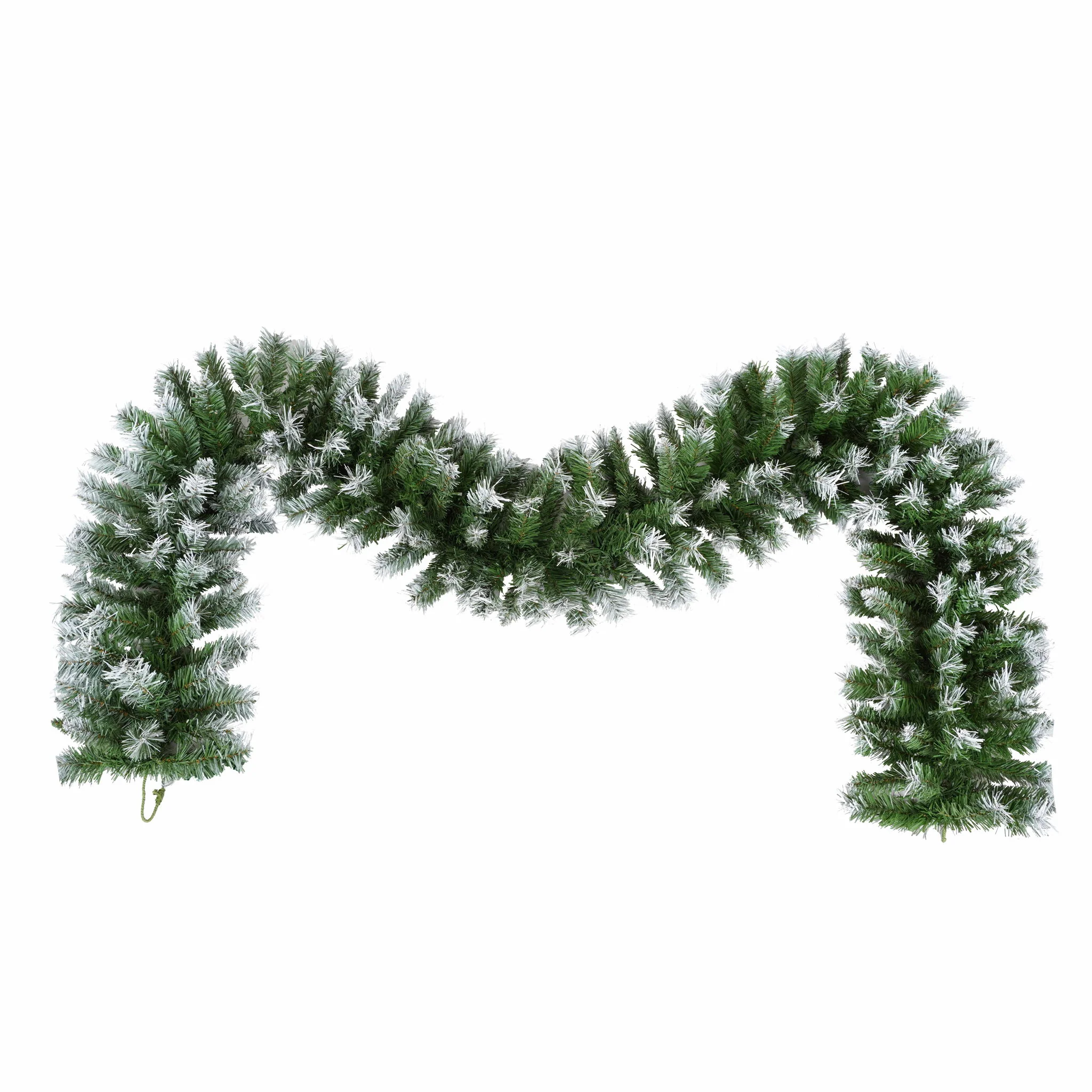 Artificial Christmas 3 Piece Set Wreath And 2 Entrance Trees With LED Lights - White / Green - Image 6