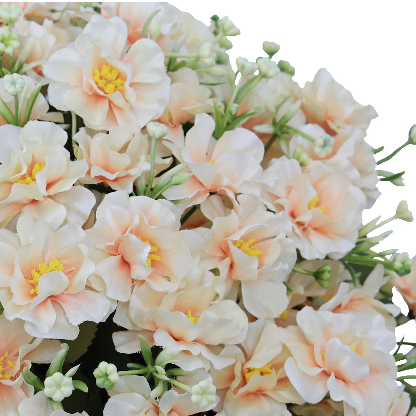 Artificial Snow Lotus Potted Plant, Artificial Floral Decor For Indoor & Outdoor Spaces - White / Pink - Image 3