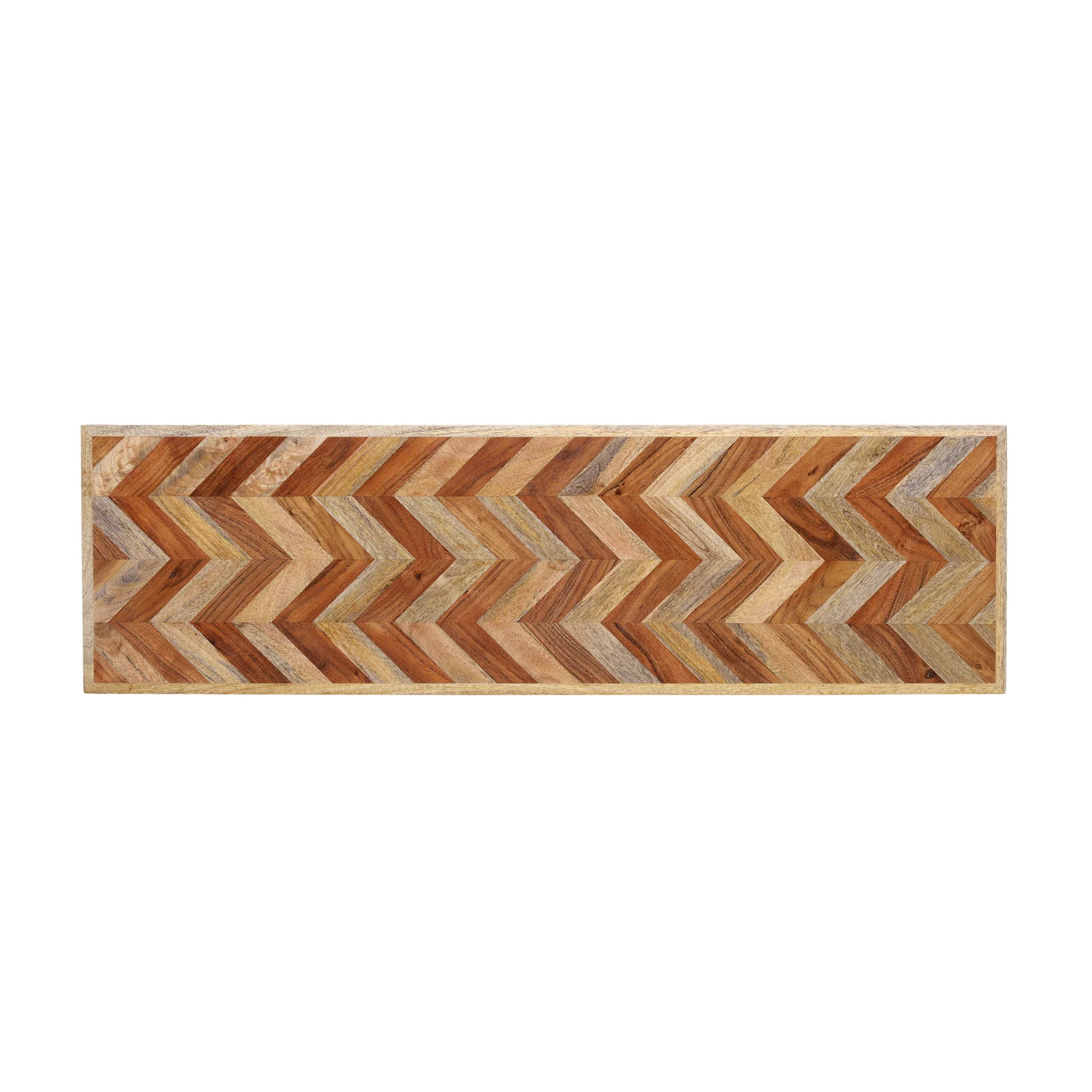 Artisan - Handcrafted Mango Wood Bench Rustic Boho Style - Natural - Image 2