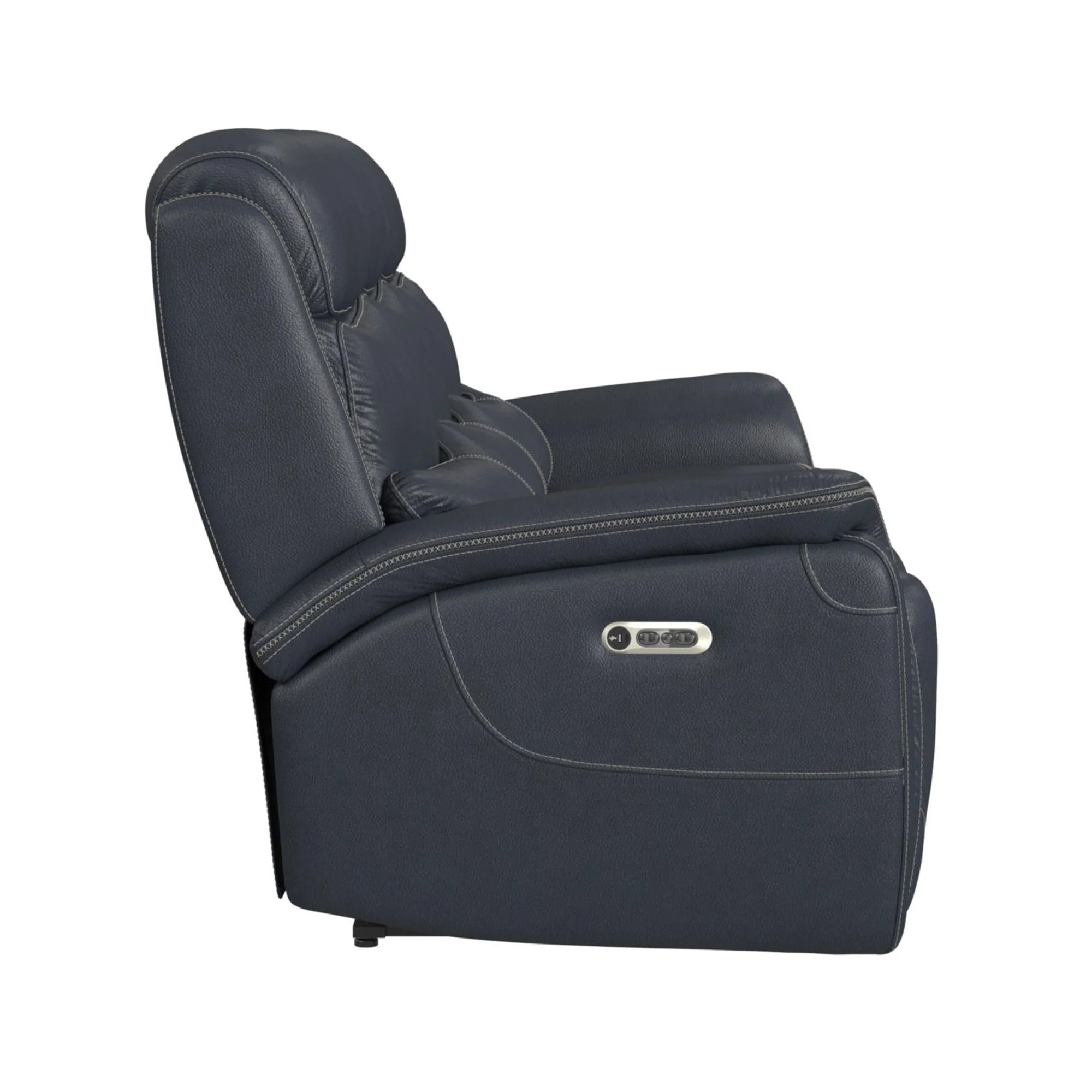 Aruba - Power Motion Sofa With Power Headrest - Pebble Navy - Image 4