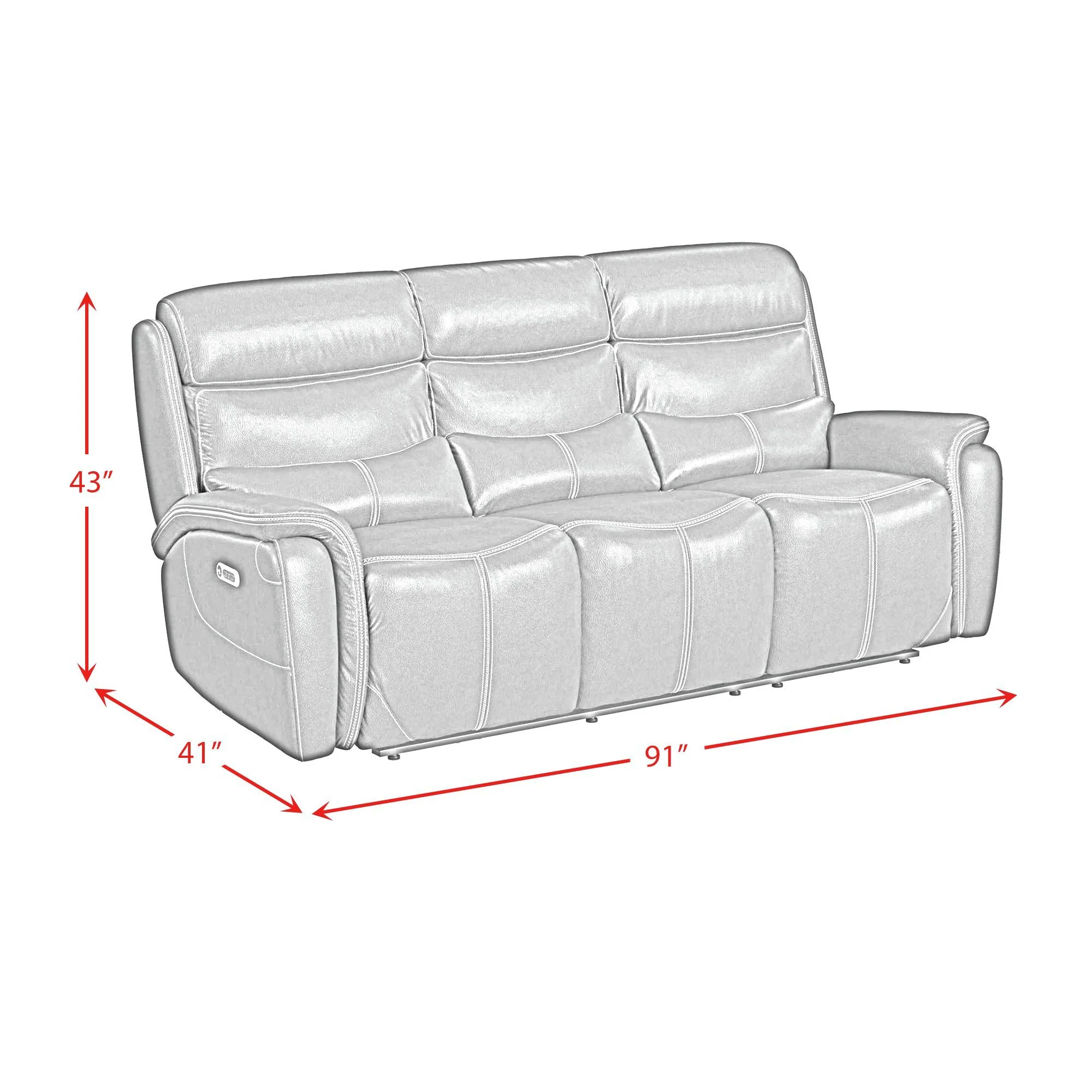 Aruba - Power Motion Sofa With Power Headrest - Pebble Navy - Image 5