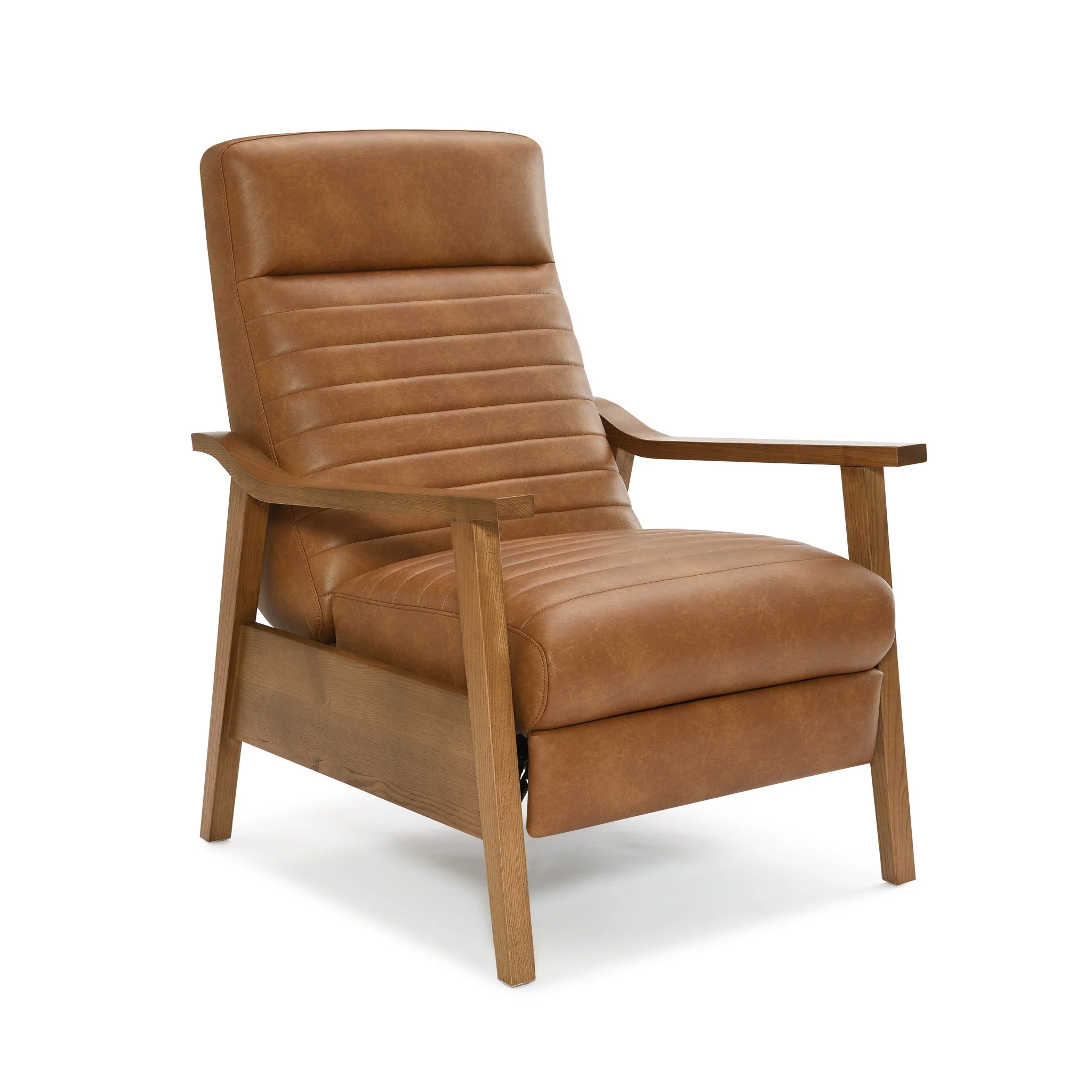 Asher - Modern Push Back Recliner With Wood Arms - Image 2