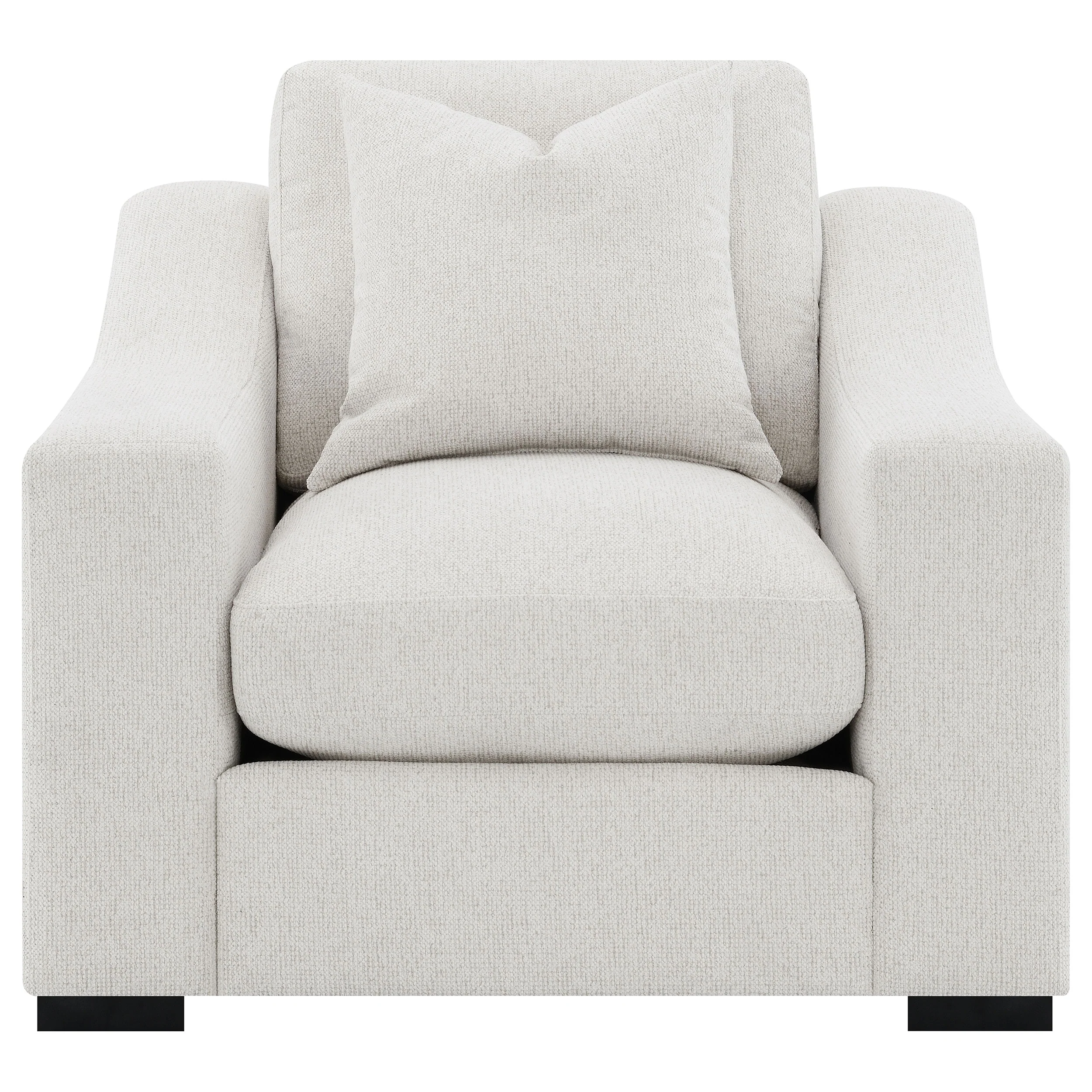 Ashlyn Fabric Upholstered Track Arm Accent Chair, Sand - Image 5