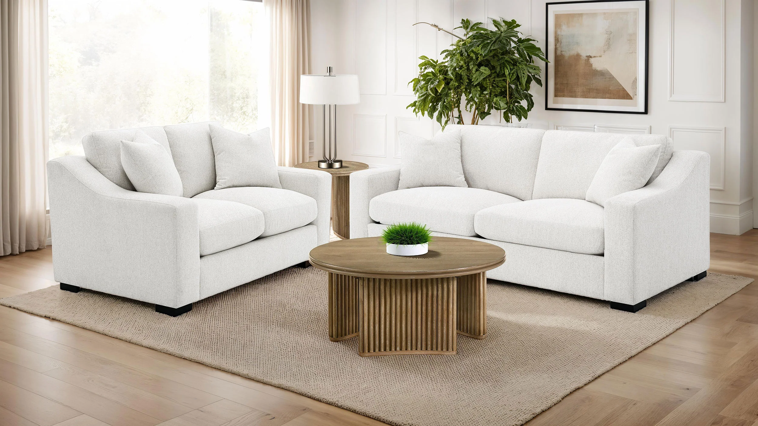 Ashlyn Fabric Upholstered Track Arm Sofa, Sand - Image 11