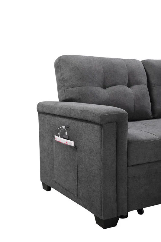 Ashlyn - Reversible Sleeper Sectional Sofa With Storage Chaise, USB Charging Ports And Pocket - Image 26
