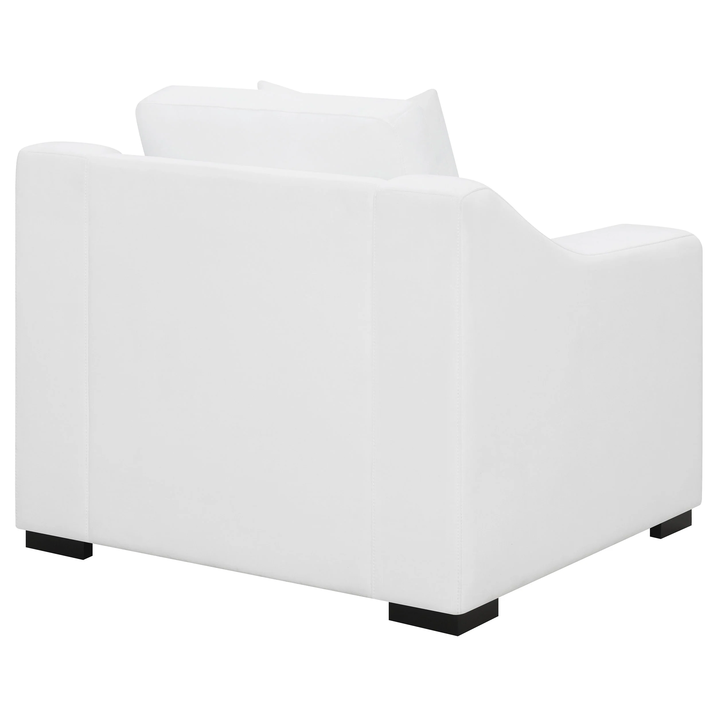 Ashlyn Upholstered Sloped Arm Accent Chair in White - Image 6