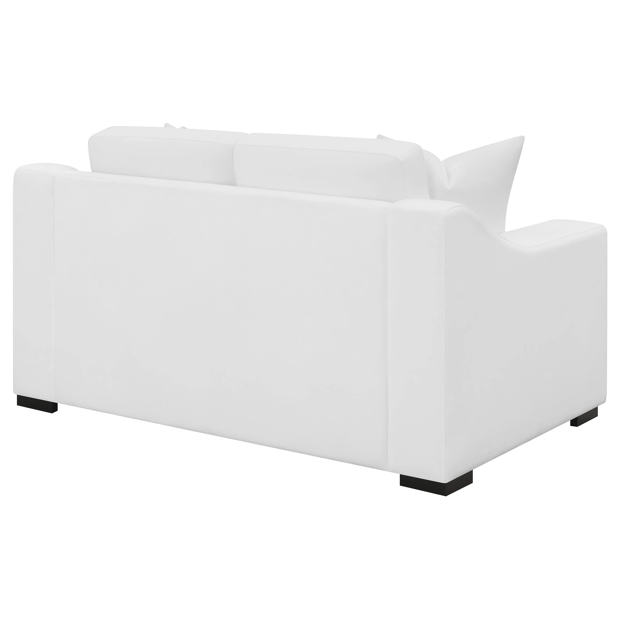 Ashlyn Upholstered Sloped Arm Loveseat in White - Image 8