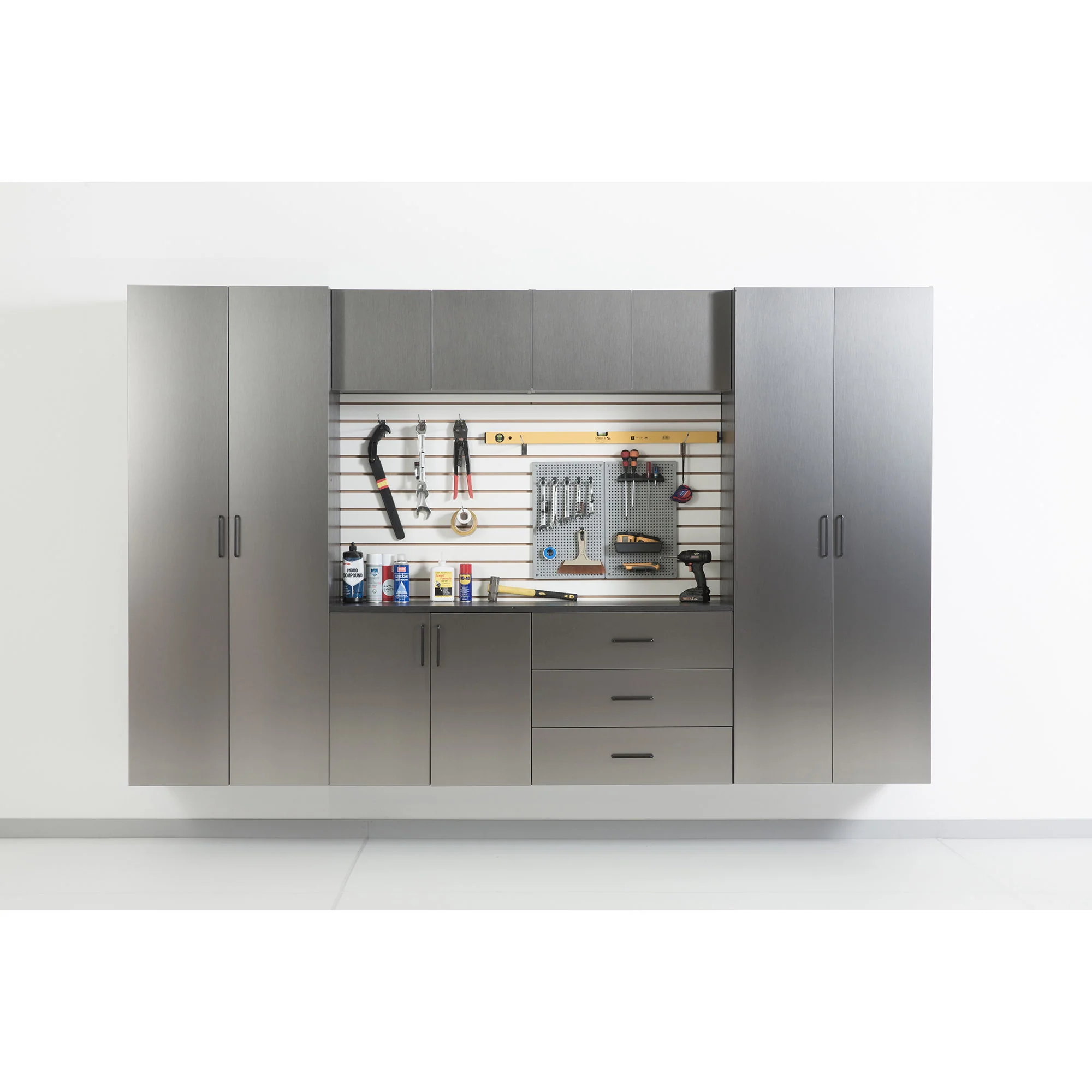 Astro Series - Wall Mounted Base, Drawer Storage Cabinet With Soft Closing Features - Metallic Gray - Image 3