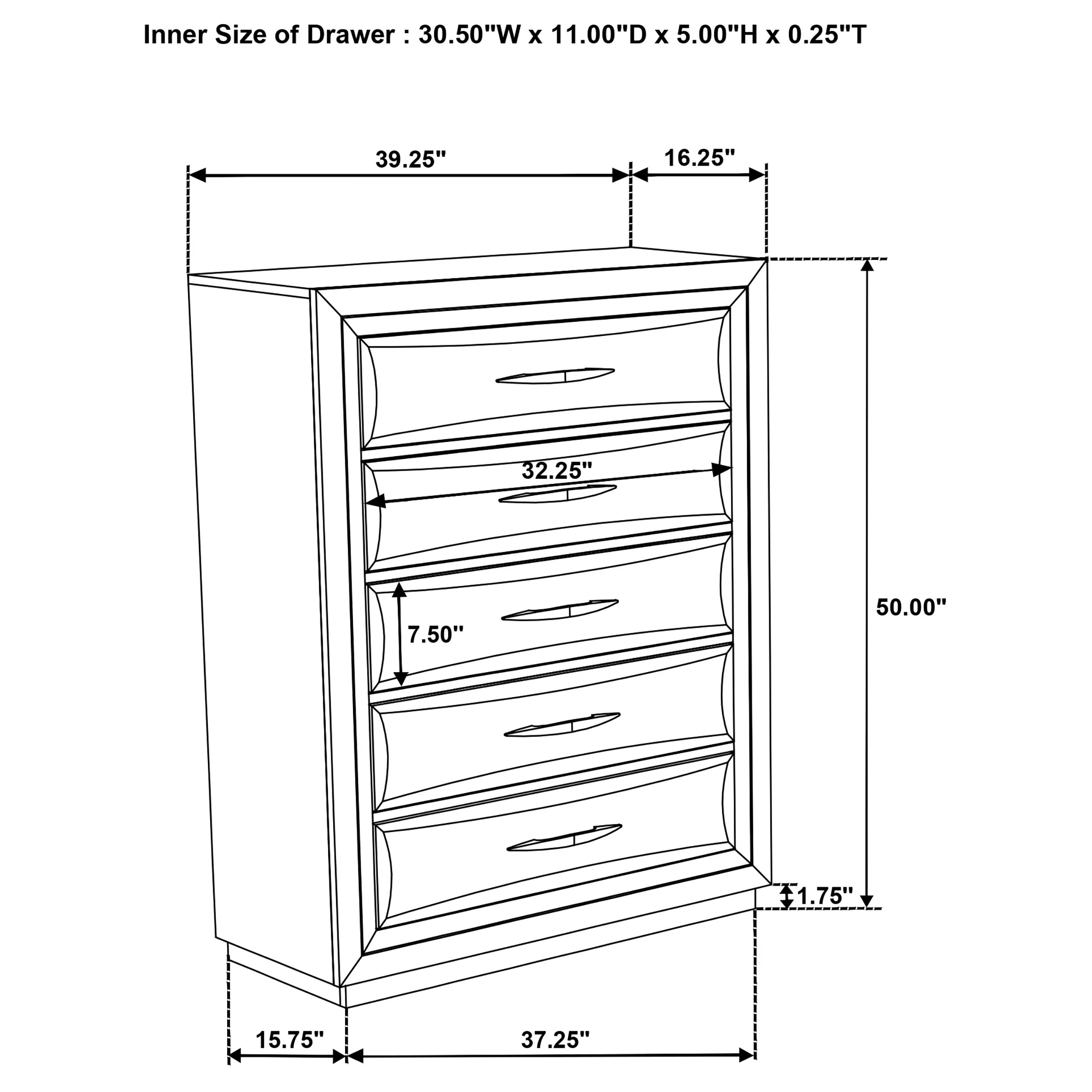 Atlas 5-Drawer Chest of Drawers in Dark Oak - Image 12