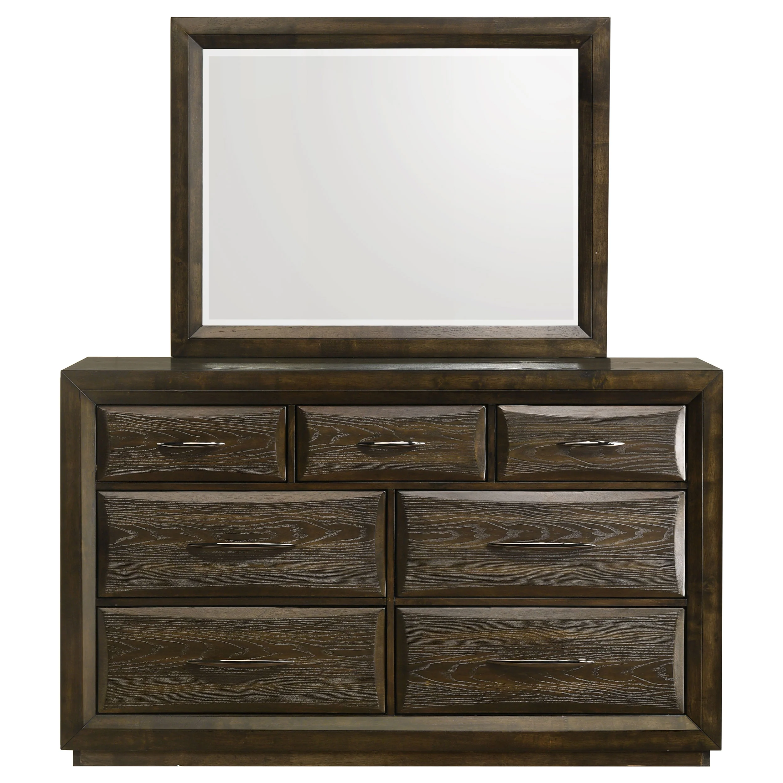 Atlas 7-Drawer Dresser and Mirror Set, Dark Oak - Image 3
