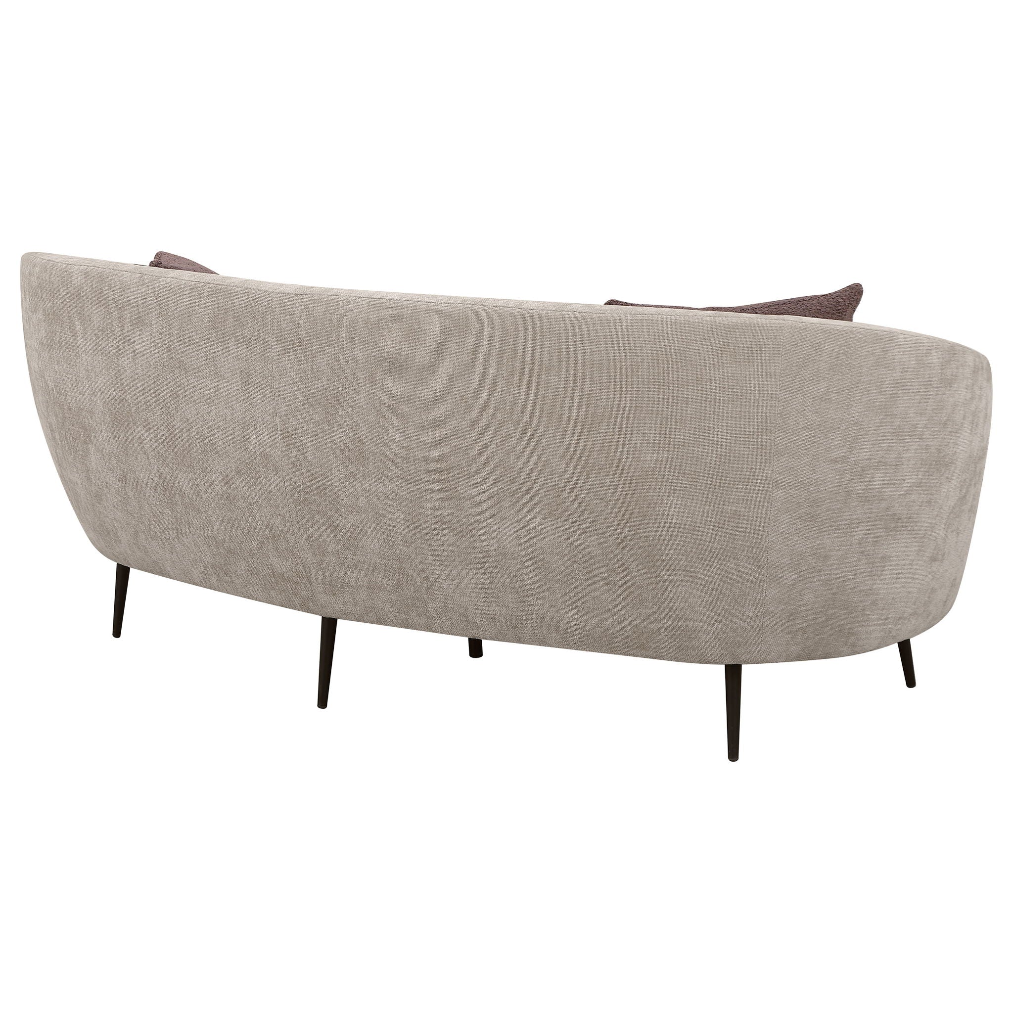 Aura - Upholstered Curved Sofa And Tapered Legs - Beige - Image 3