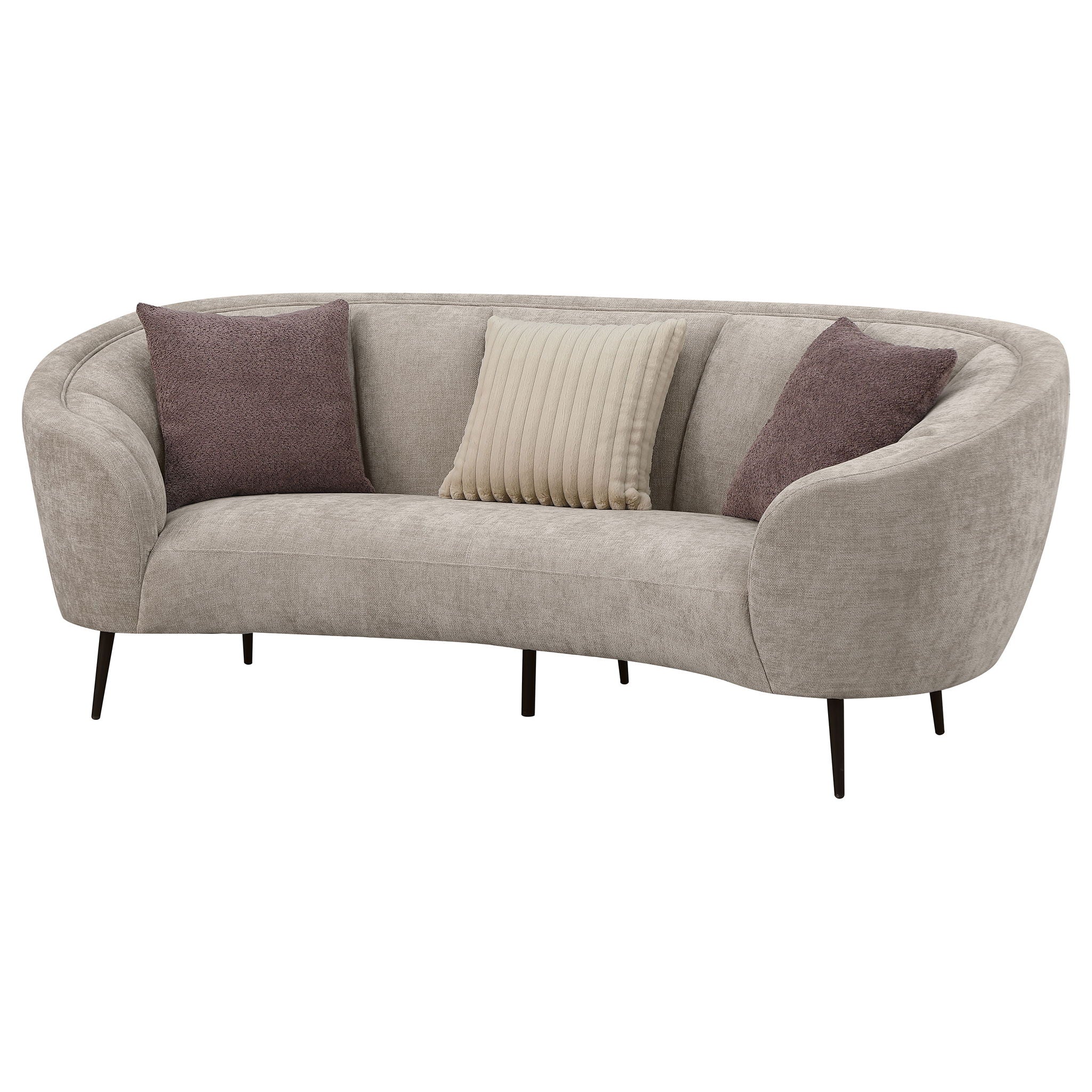 Aura - Upholstered Curved Sofa And Tapered Legs - Beige - Image 8
