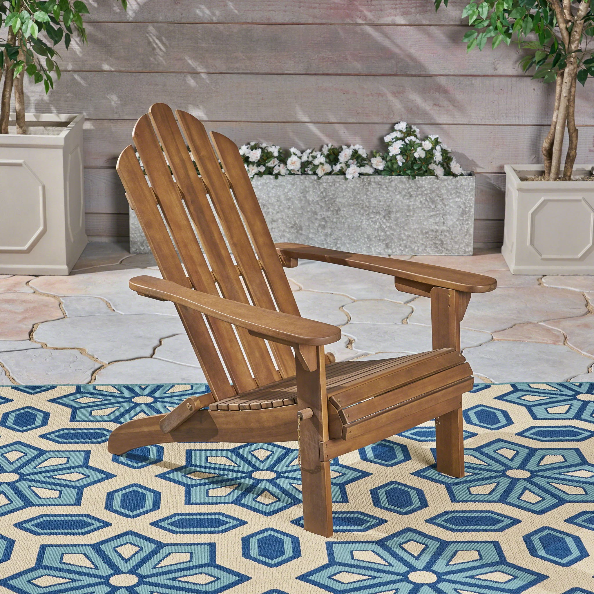 Aurascape - Outdoor Acacia Wood Foldable Adirondack Chair - Image 15