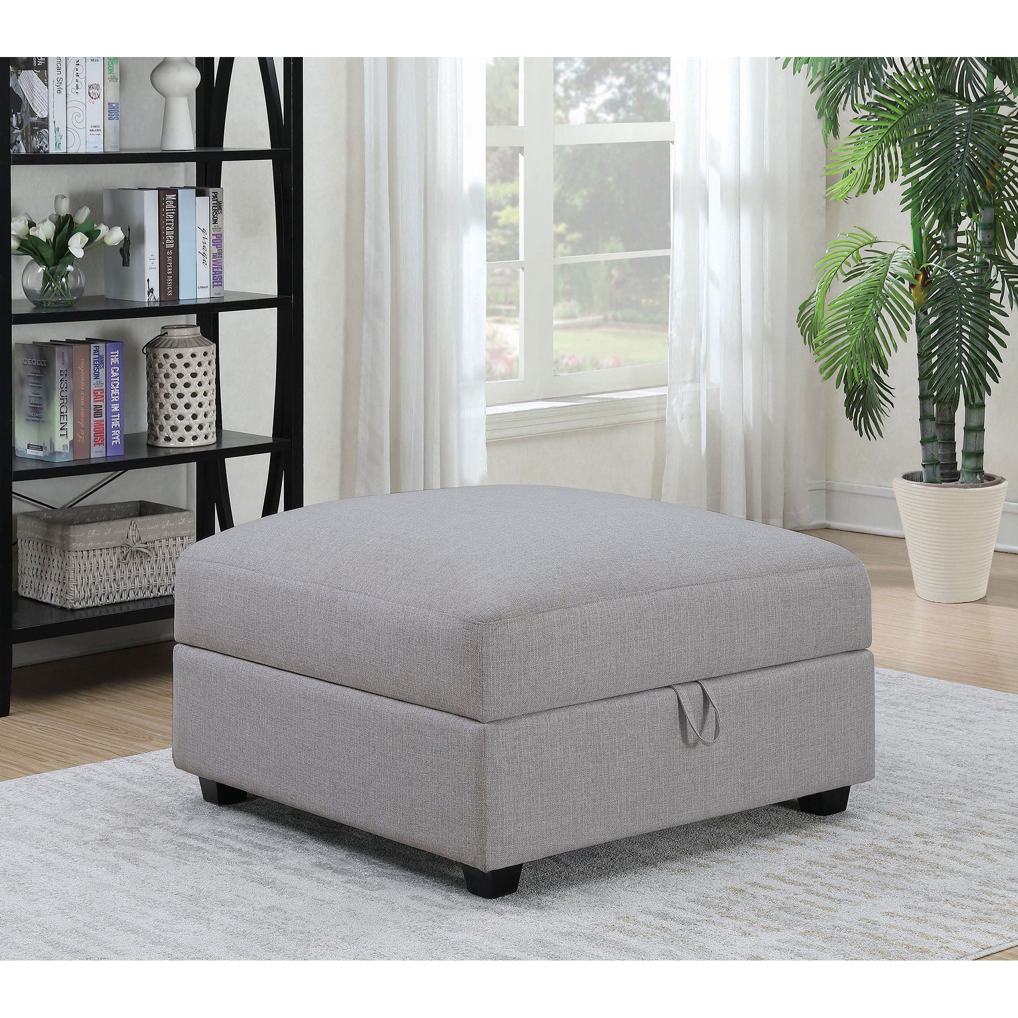 Austin - Square Upholstered Ottoman - Gray - Image 5