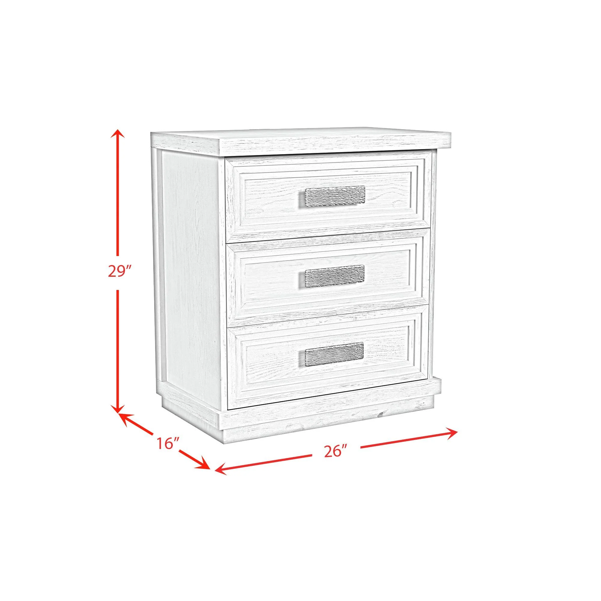 Avalanche - 3-Drawer Nightstand With USB - Antique White - Image 4