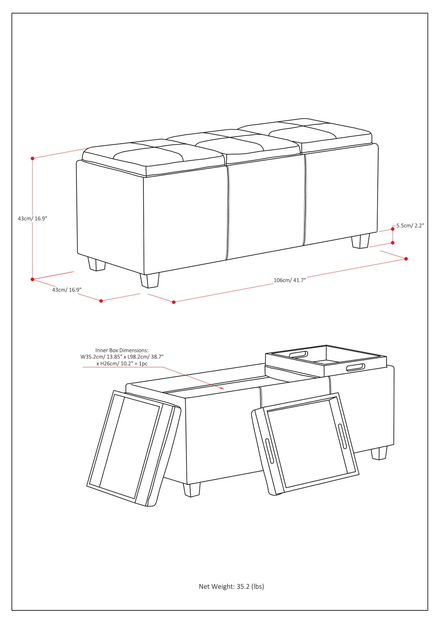 Avalon - Upholstered Storage Ottoman - Image 69