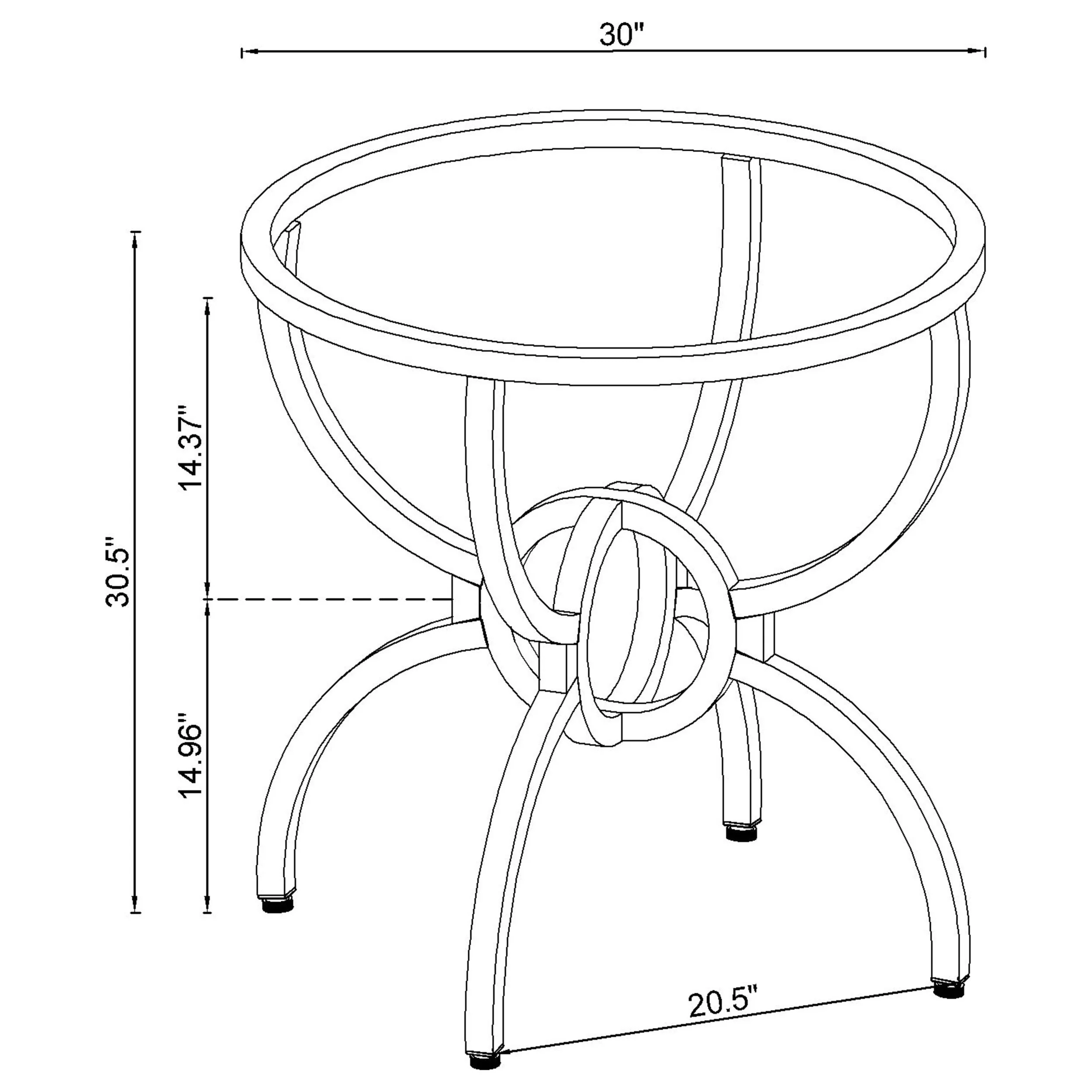 Aviano Round Metal Dining Table Base Gunmetal - Image 9
