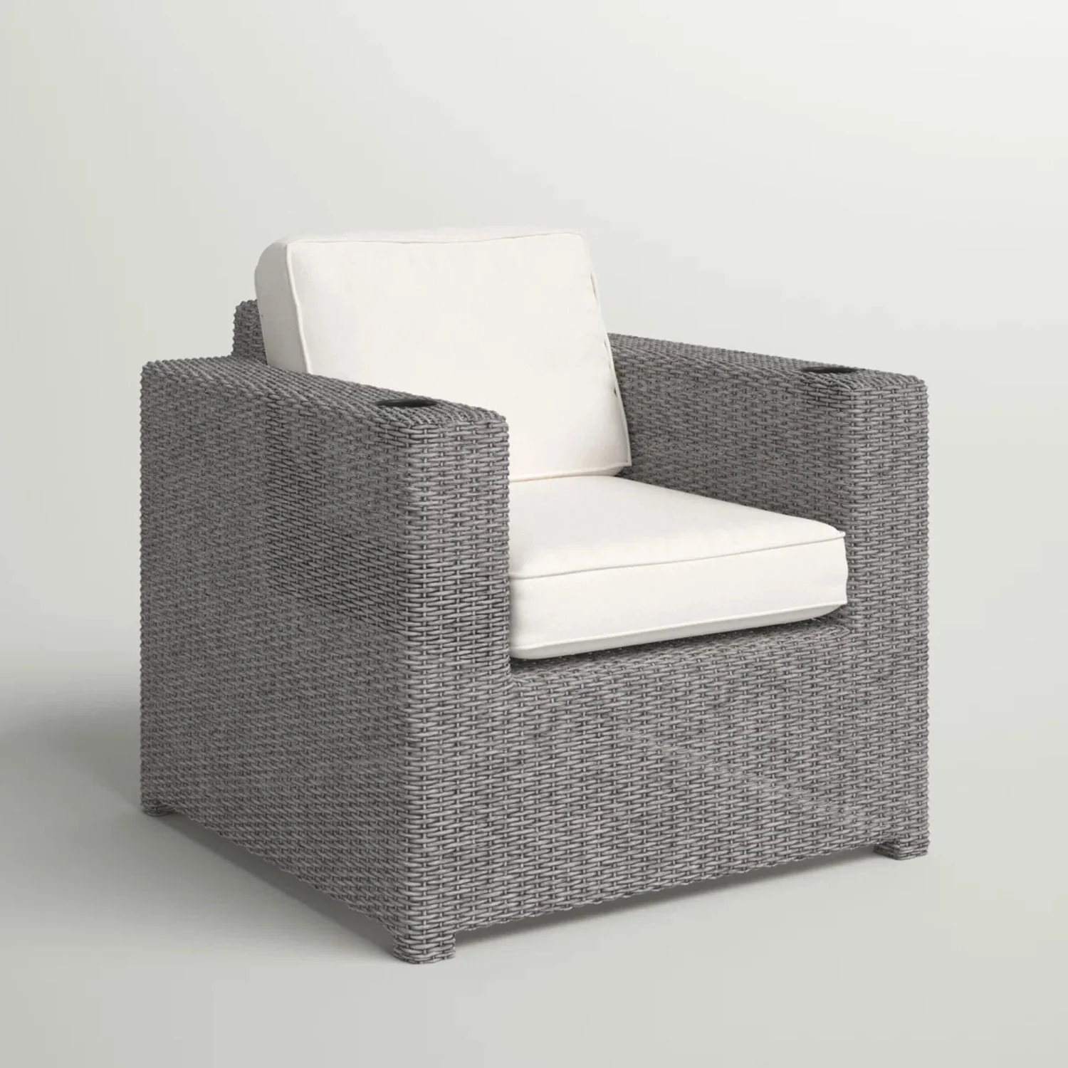 Aviara - Outdoor Club Chair Timeless Comfort With Plush Cushions - Gray Mix - Image 3