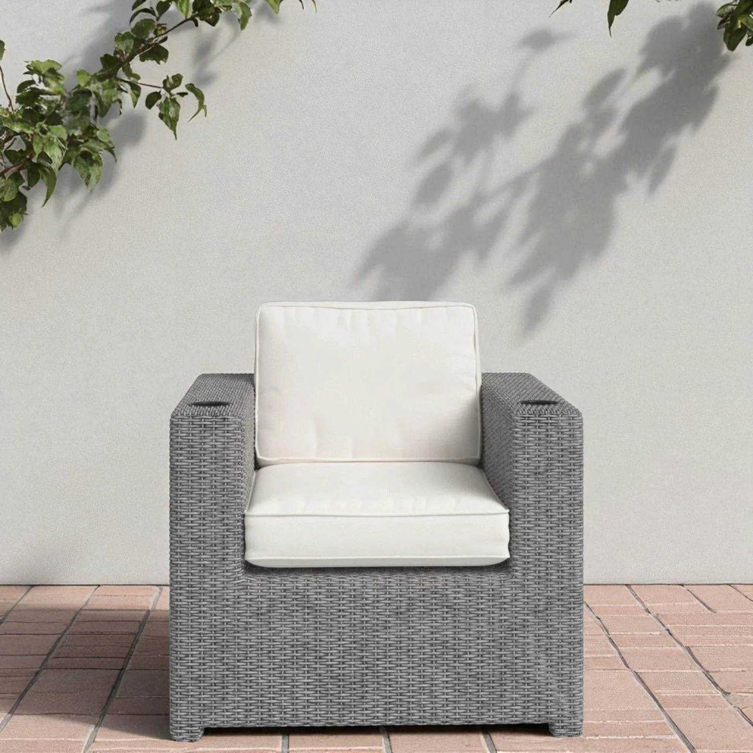 Aviara - Outdoor Club Chair Timeless Comfort With Plush Cushions - Gray Mix - Image 4