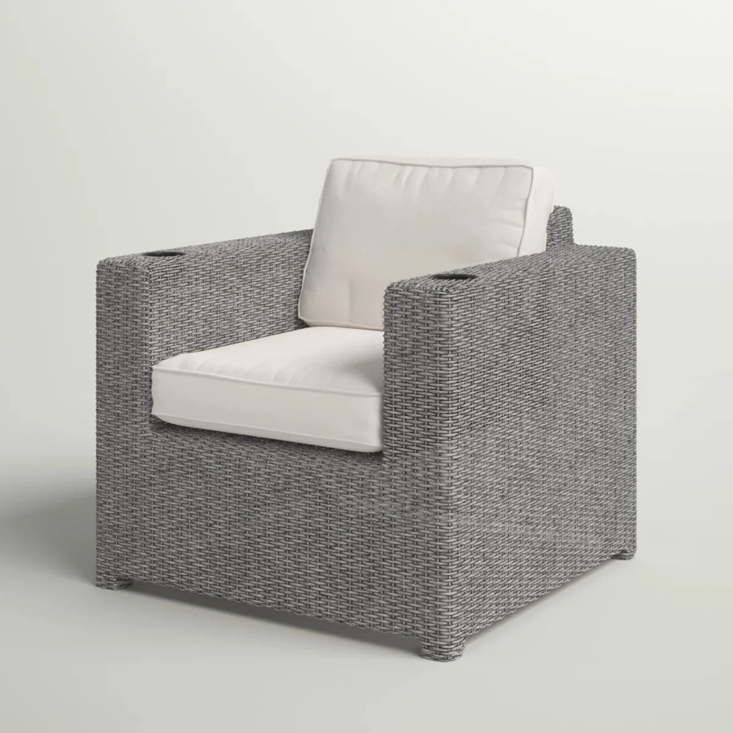 Aviara - Outdoor Club Chair Timeless Comfort With Plush Cushions - Gray Mix - Image 6
