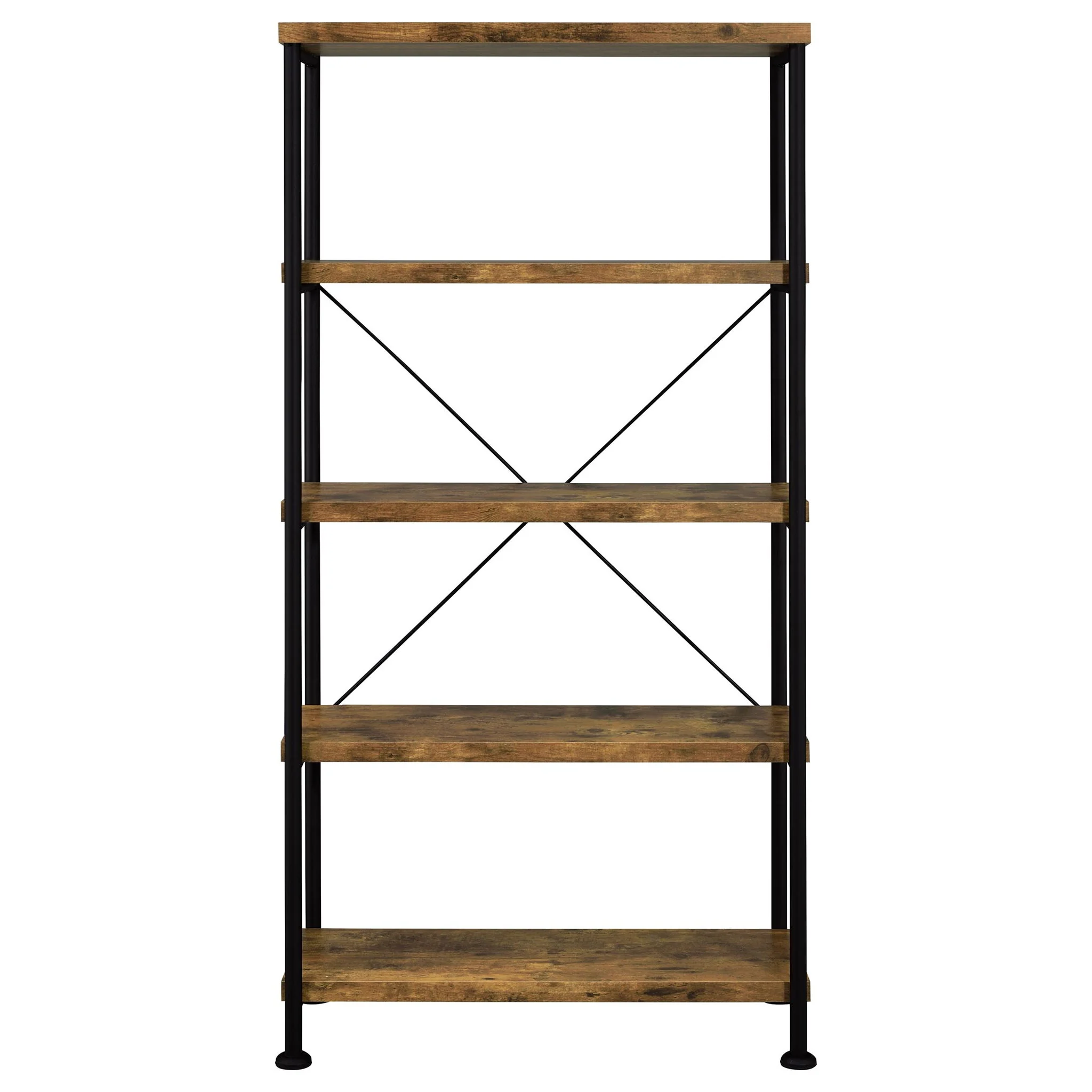 Avon - 2 Piece Computer Desk And Bookcase With 3 Drawers - Rustic Brown - Image 3