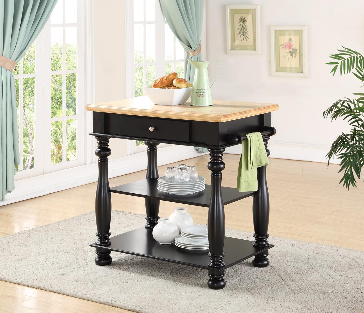 Avondale - Kitchen Island - Light Brown / Black - Image 3