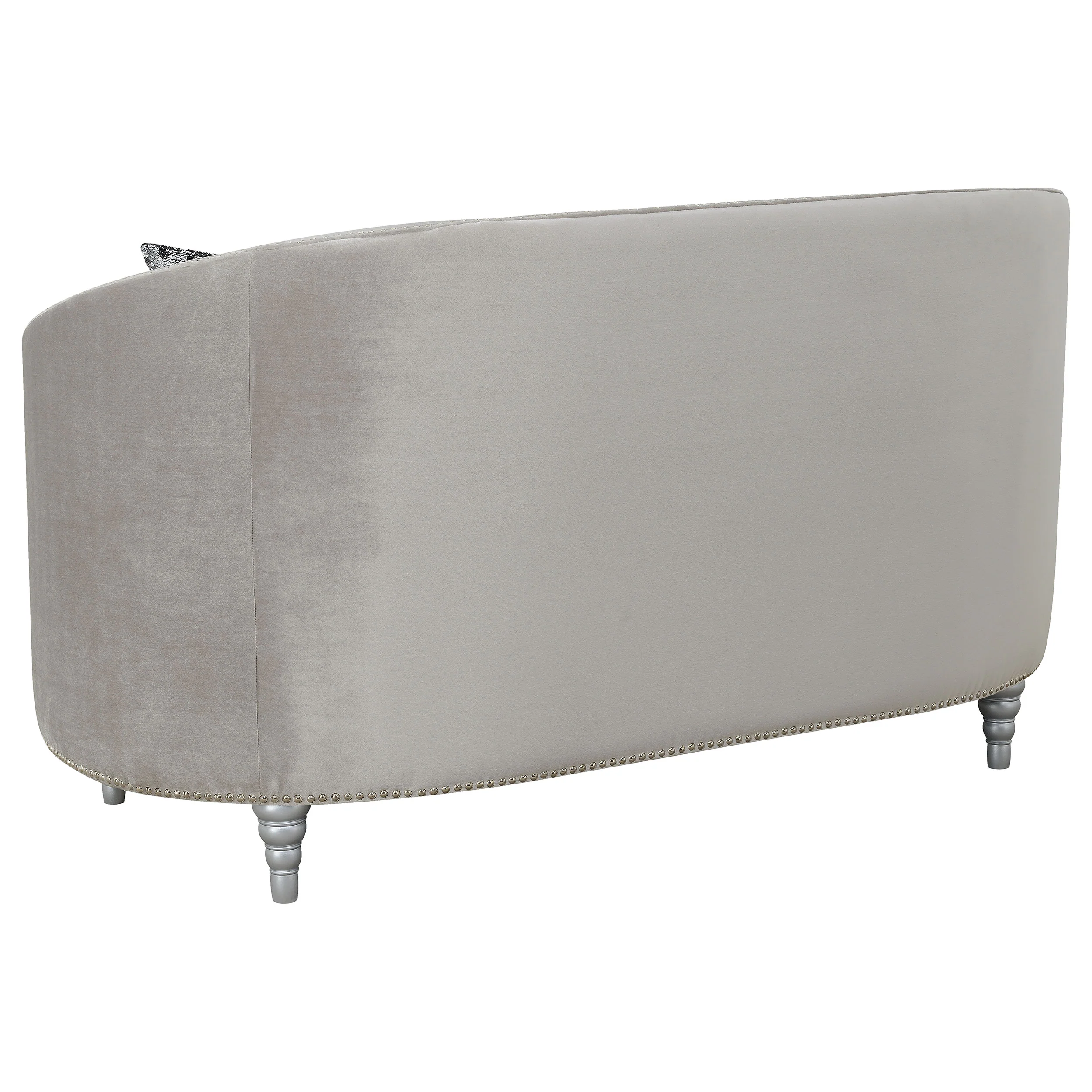 Avonlea Upholstered Sloped Arm Loveseat Grey Velvet - Image 6