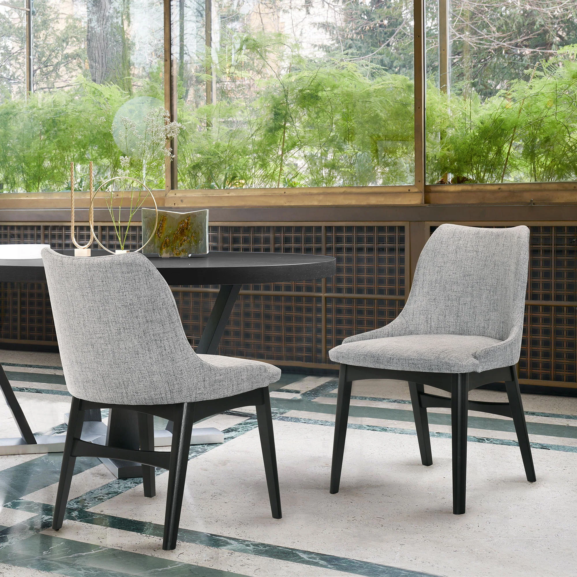 Azalea - Dining Side Chairs (Set of 2) - Gray / Black - Image 3