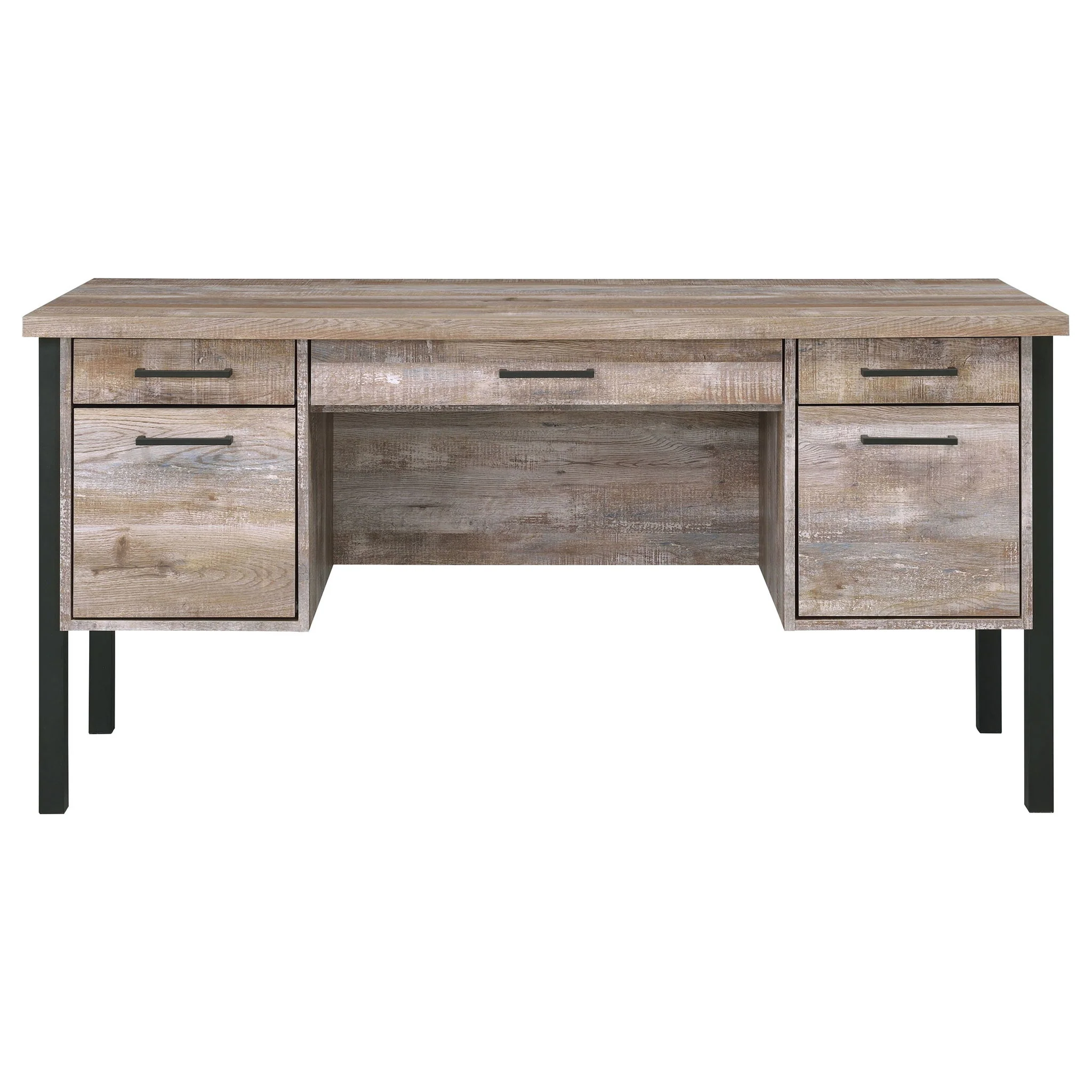 Azura - 4 Drawer Office Desk - Oak - Image 2