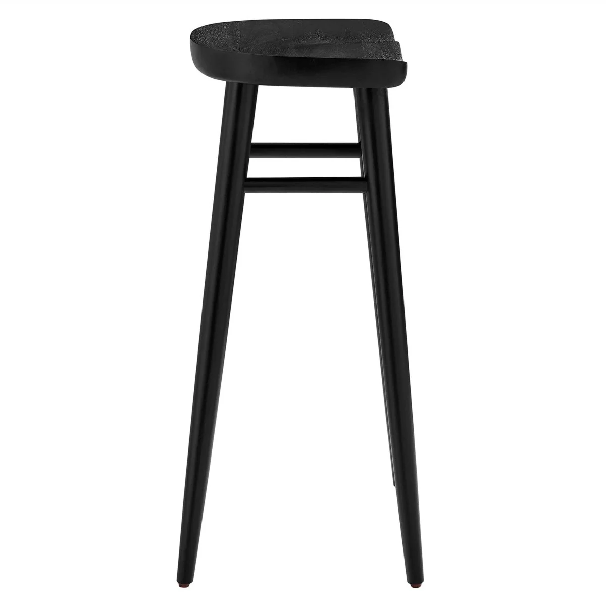 Backless Solid Mango Wood Saddle Seat Bar Stools Set of 2 - Image 10