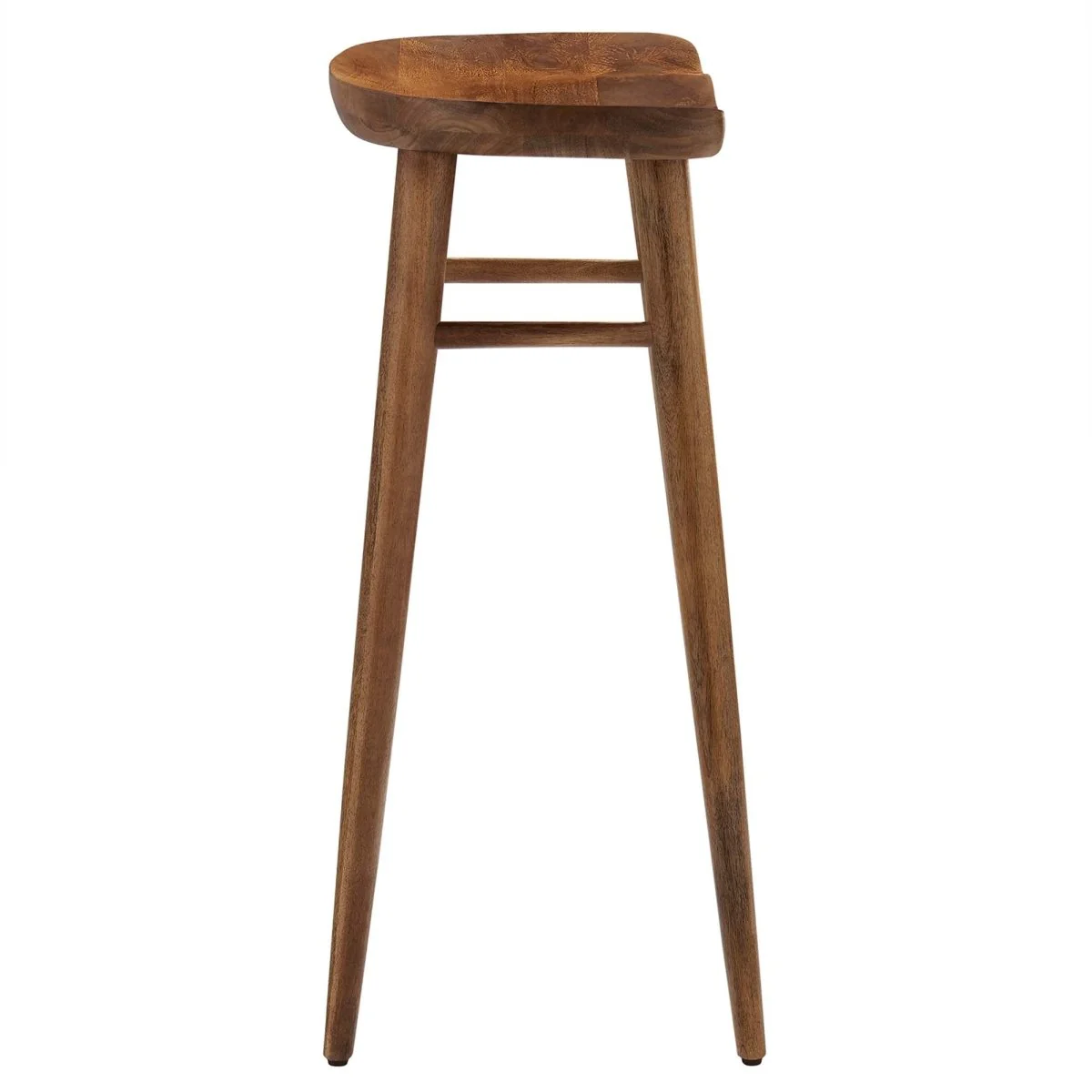 Backless Solid Mango Wood Saddle Seat Bar Stools Set of 2 - Image 4